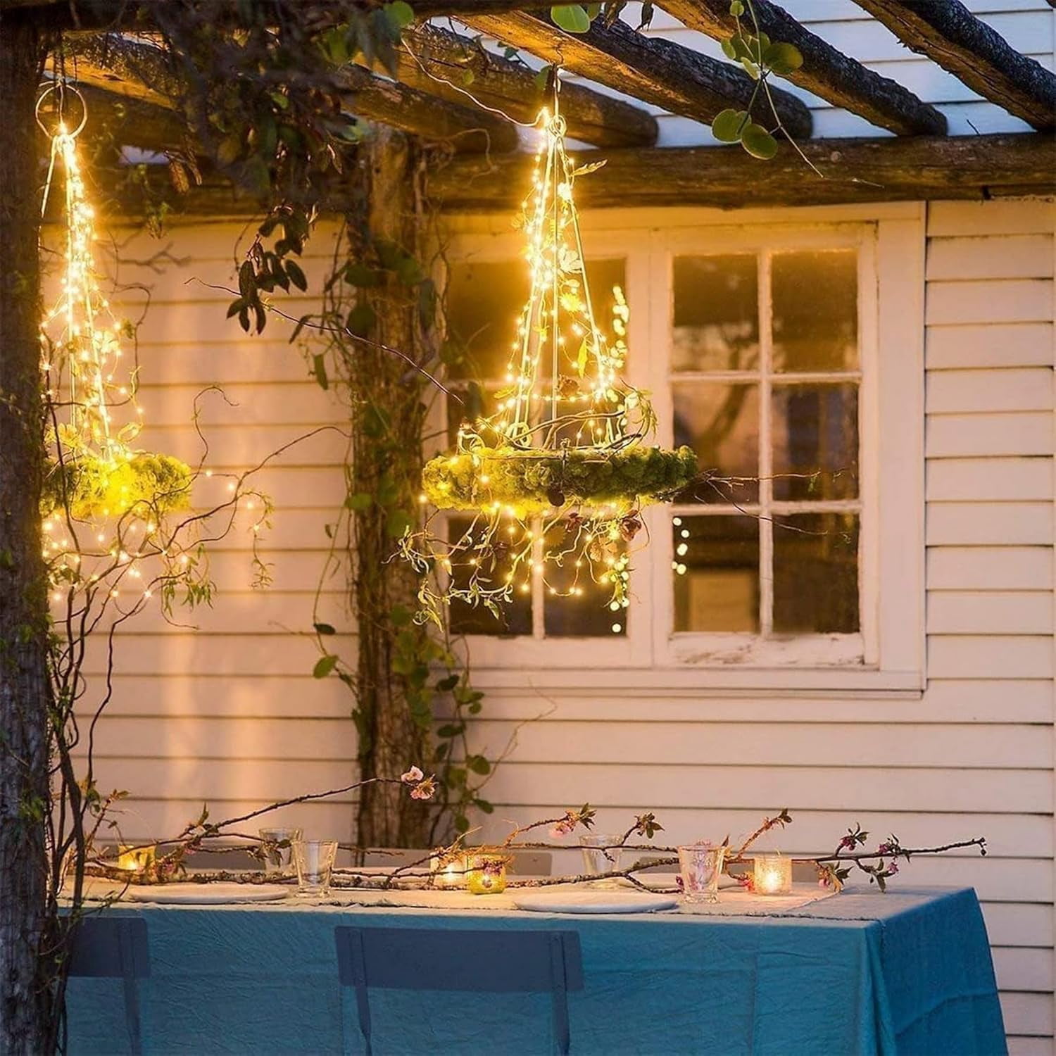 ArooickT Solar String Lights Outdoor Garden Waterproof LED Fairy Lights (White, 46 ft, 2 Pack) j0we0