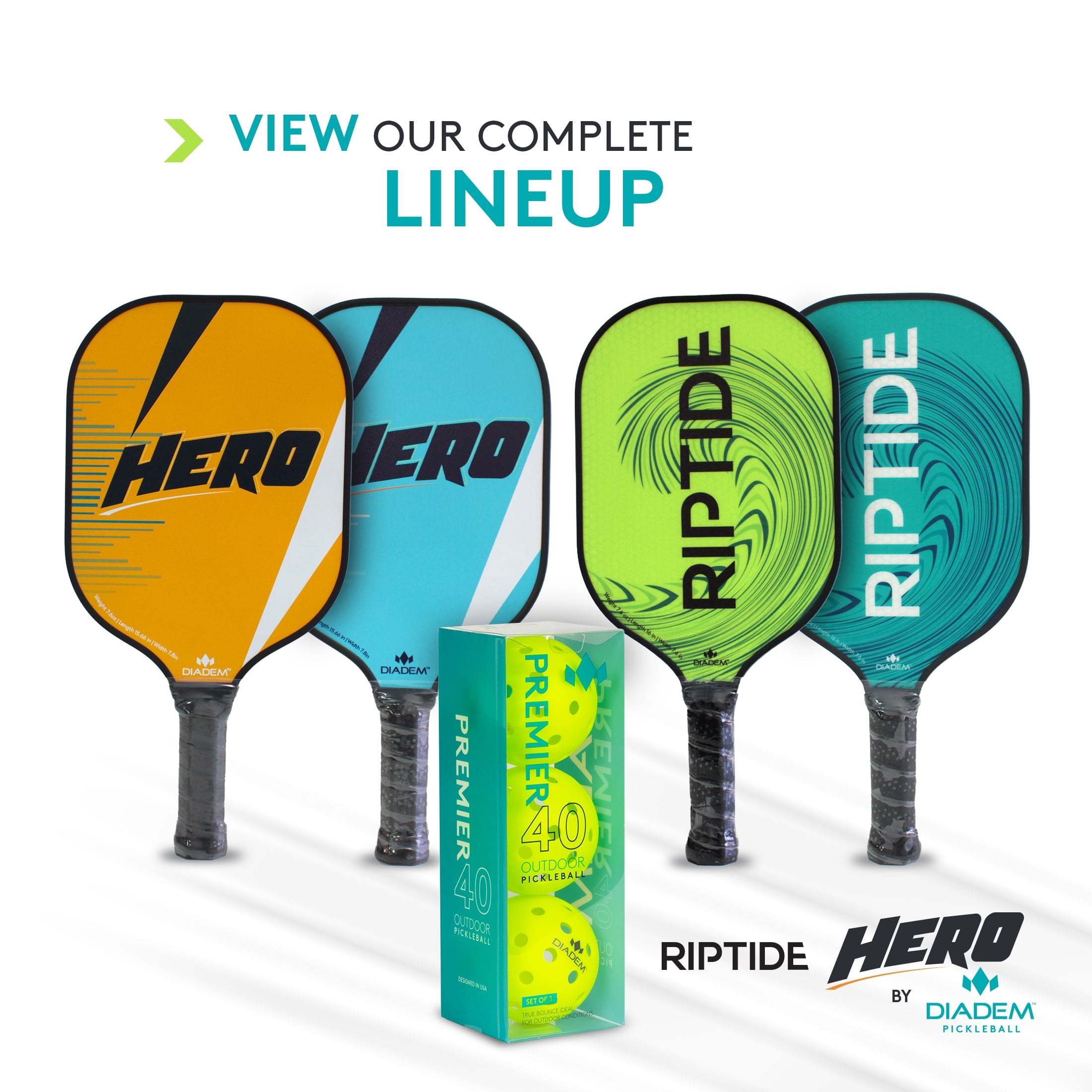 Diadem Sports Riptide HMT Fiber Pickleball Paddle (Teal, 7.6 oz) 2fd39