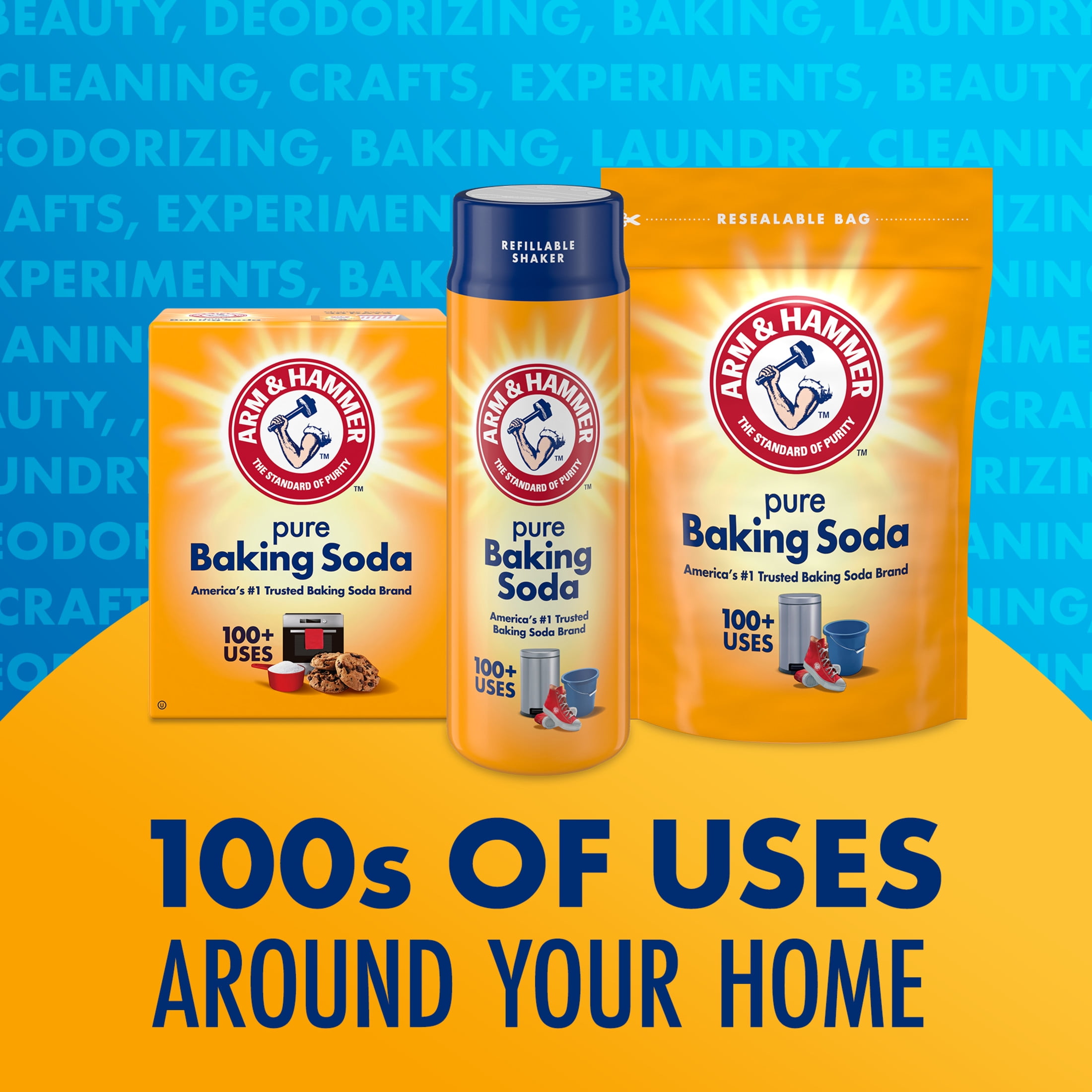 ARM & HAMMER Baking Soda, Multi-Purpose Pure Sodium Bicarbonate Powder (White, 10.8 lb) 6m71y