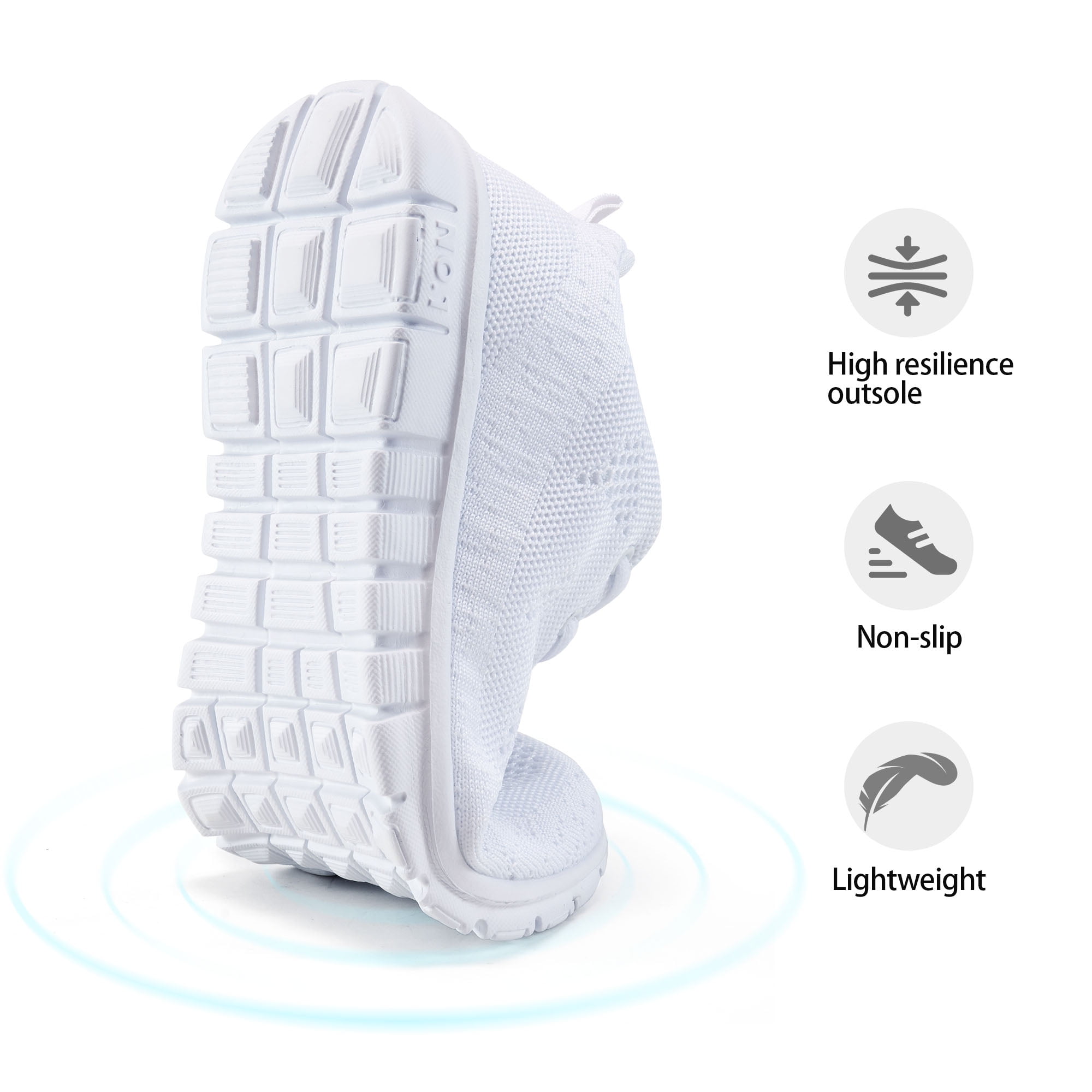 Ecetana Women Running Shoes Breathable Casual Sneakers Lightweight Walking Tennis Shoes (White, 8 US) vymno