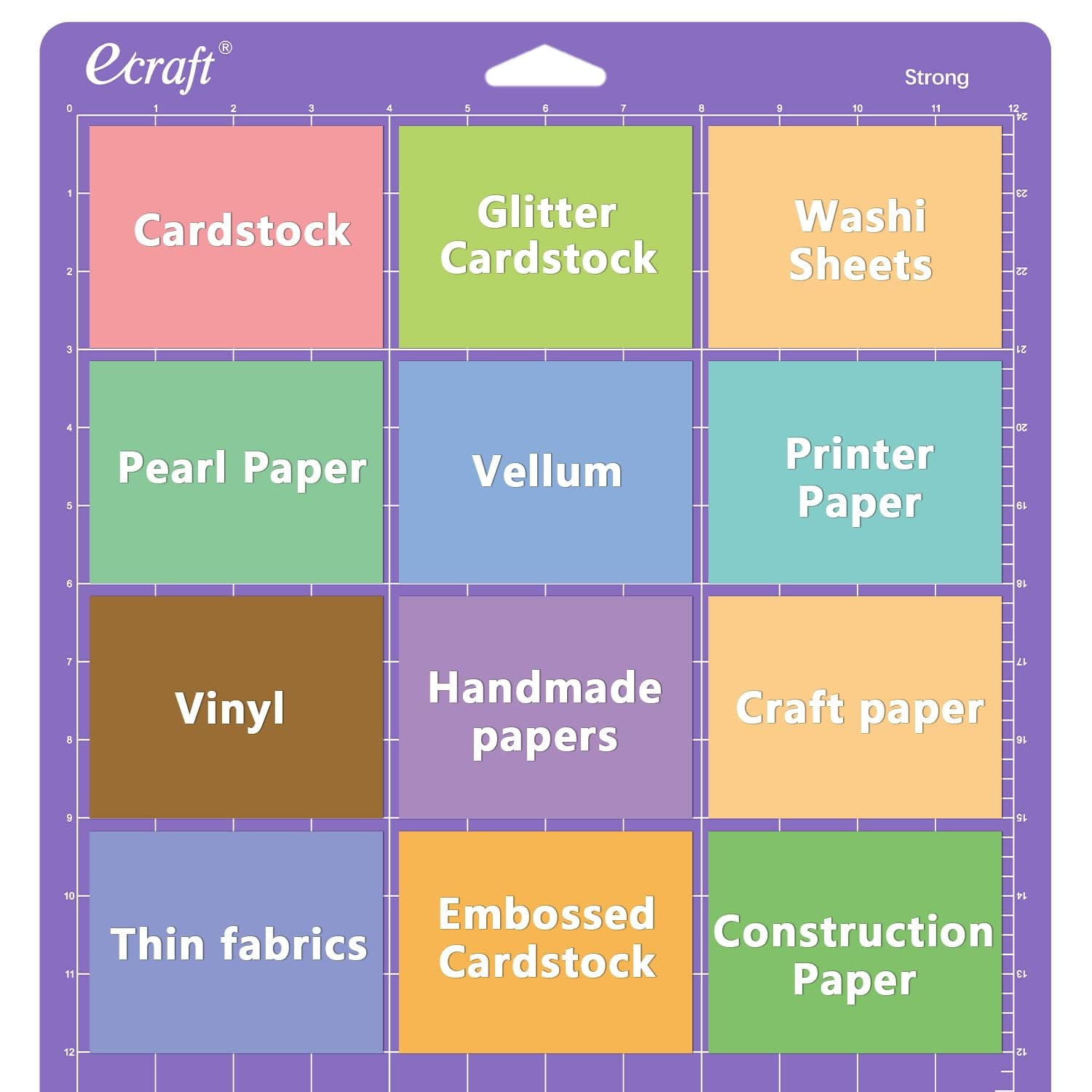 Ecraft Cutting Mat for Cricut Explore and Maker, Reusable Adhesive Gridded Craft Mat (Strong/Standard/Light Grip, 12 in x 24 in, 3 Pack) mf4sf