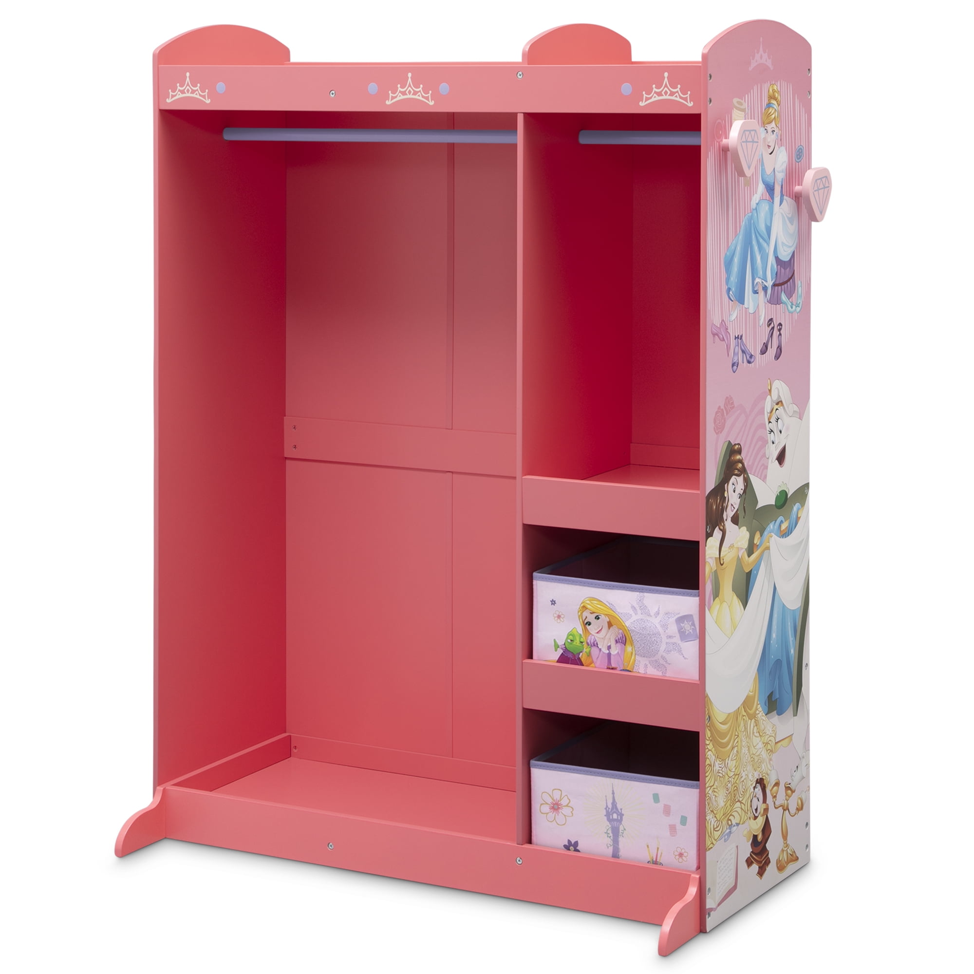 Disney Princess Dress & Play Boutique Costume Storage Wardrobe with Mirror (Pink, 37.8 in W x 18.11 in D x 47.64 in H) 7xbhz