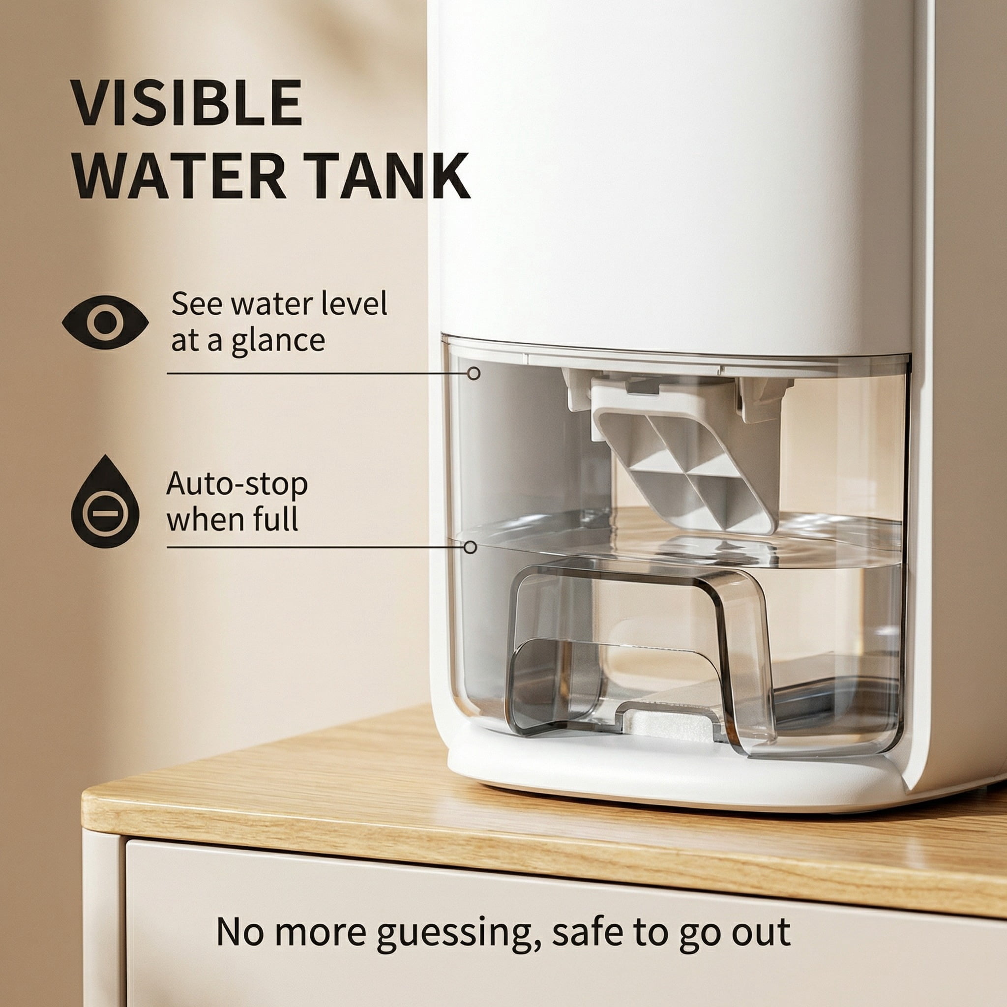 ZENGDAINM Small Dehumidifier for Bedroom and Bathroom, Quiet Portable Moisture Absorber with Auto Shut Off (White, 40 fl oz) sd8mp