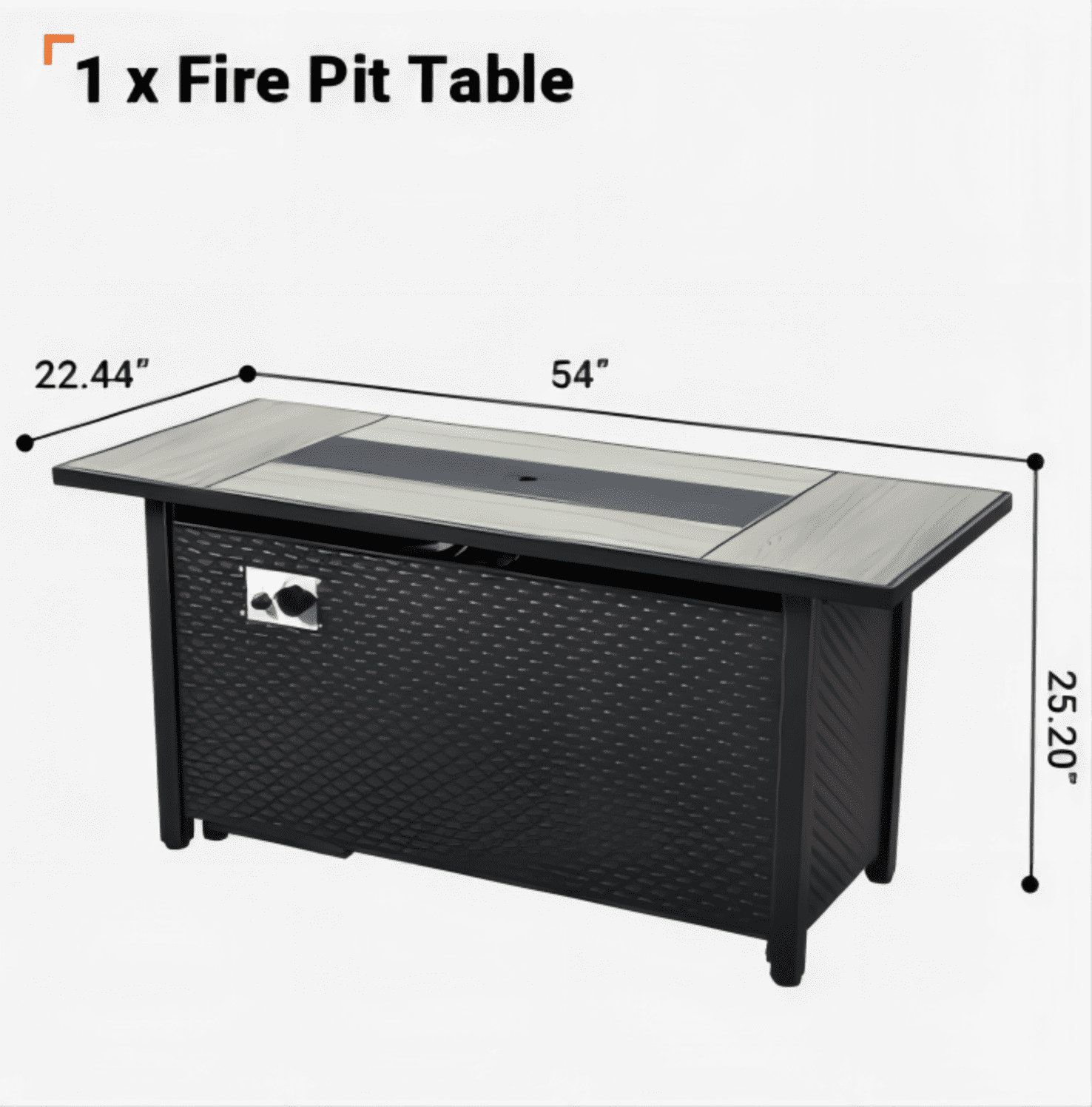 Ovios 54 Inch Propane Fire Pit Table, 50,000 BTU Outdoor Gas Fireplace with Lid and Lava Rocks (Black, 54 in) bfoc6 - Image 5