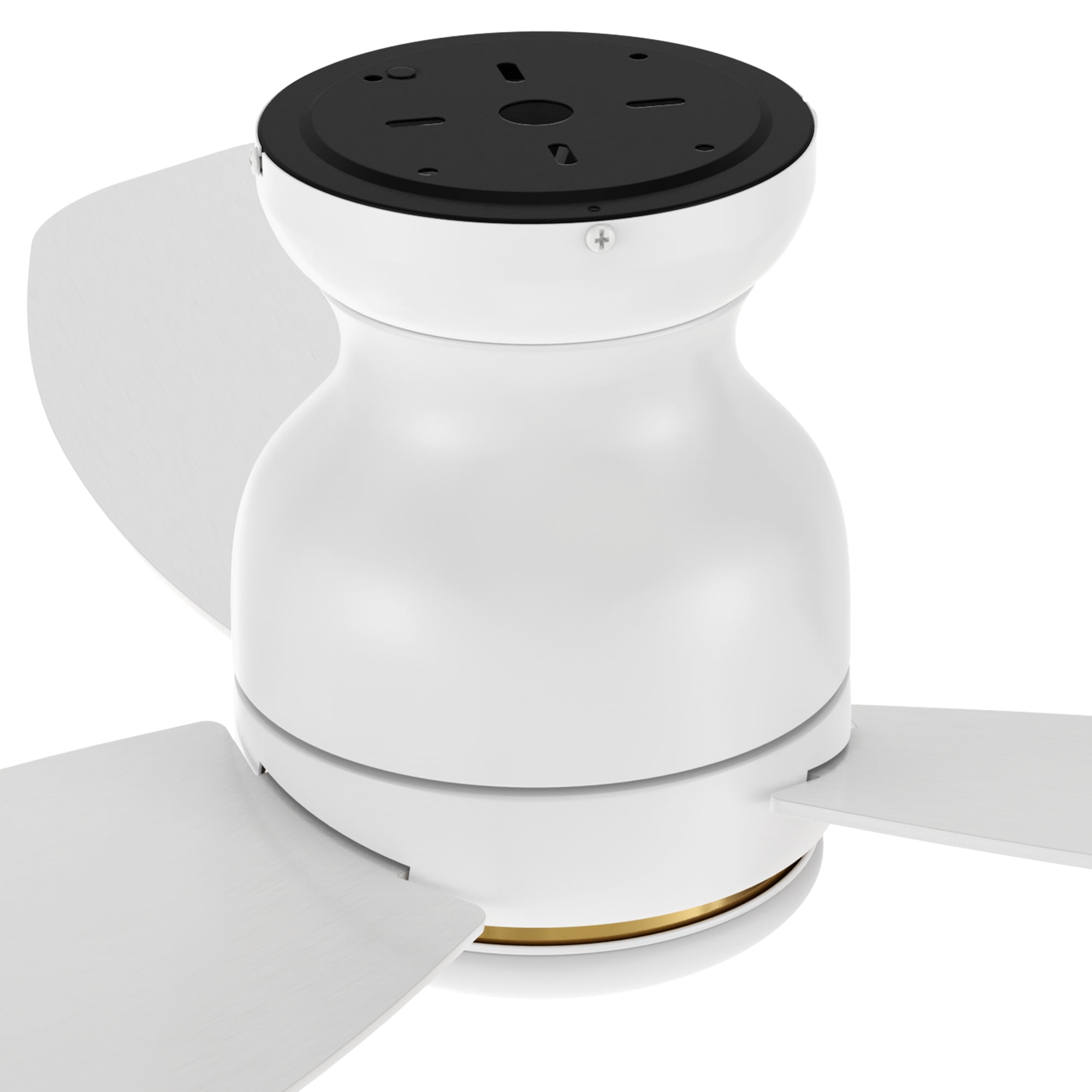Carro 48 in 3-Blade Low Profile Indoor Ceiling Fan with LED Light and Remote (White, 48 in) xz3v0