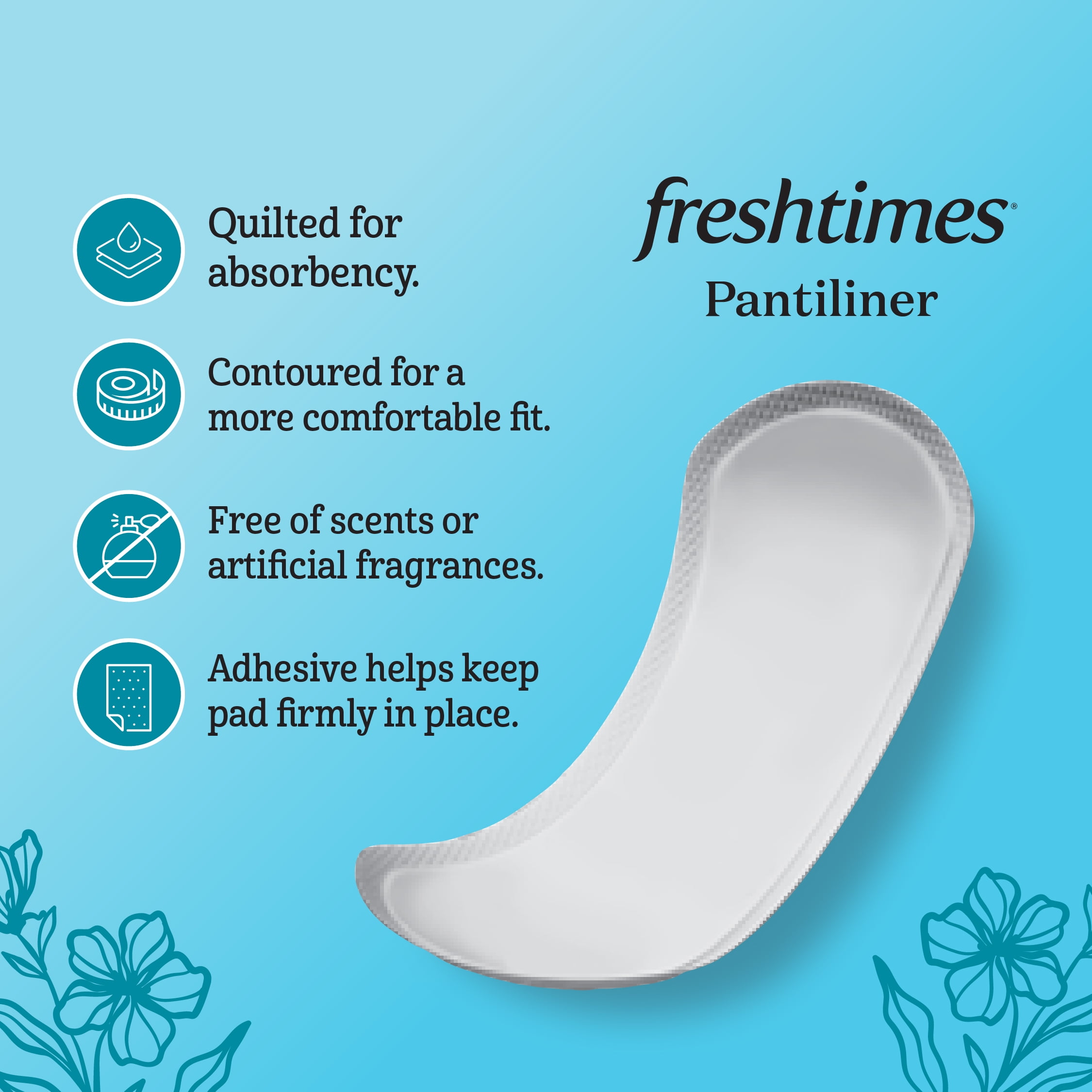 Equate Freshtimes Pantiliners, Regular, Unscented (6 Pack, 240 Count) frko6