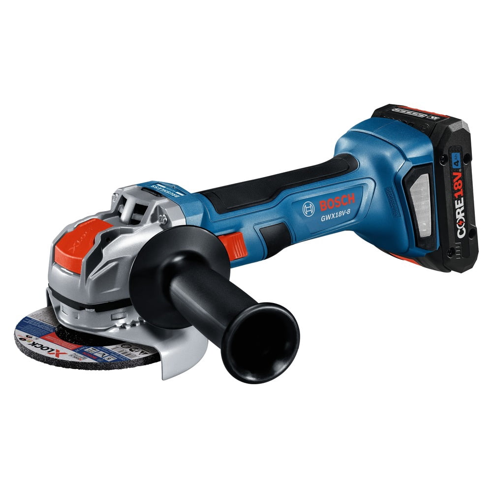 Bosch 18V Brushless Cordless X-LOCK Angle Grinder Kit with 4 Ah Battery (4.5 in) zj7wc