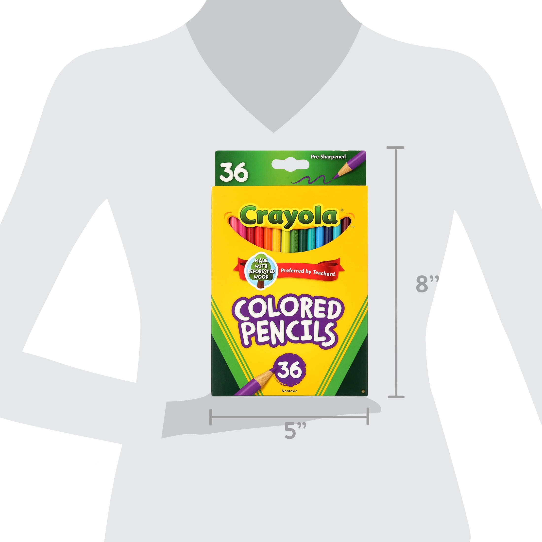Crayola Colored Pencil Set, Vibrant Pre-sharpened Drawing Pencils for Art Projects (Assorted Colors, 36 Ct) 6mbcv