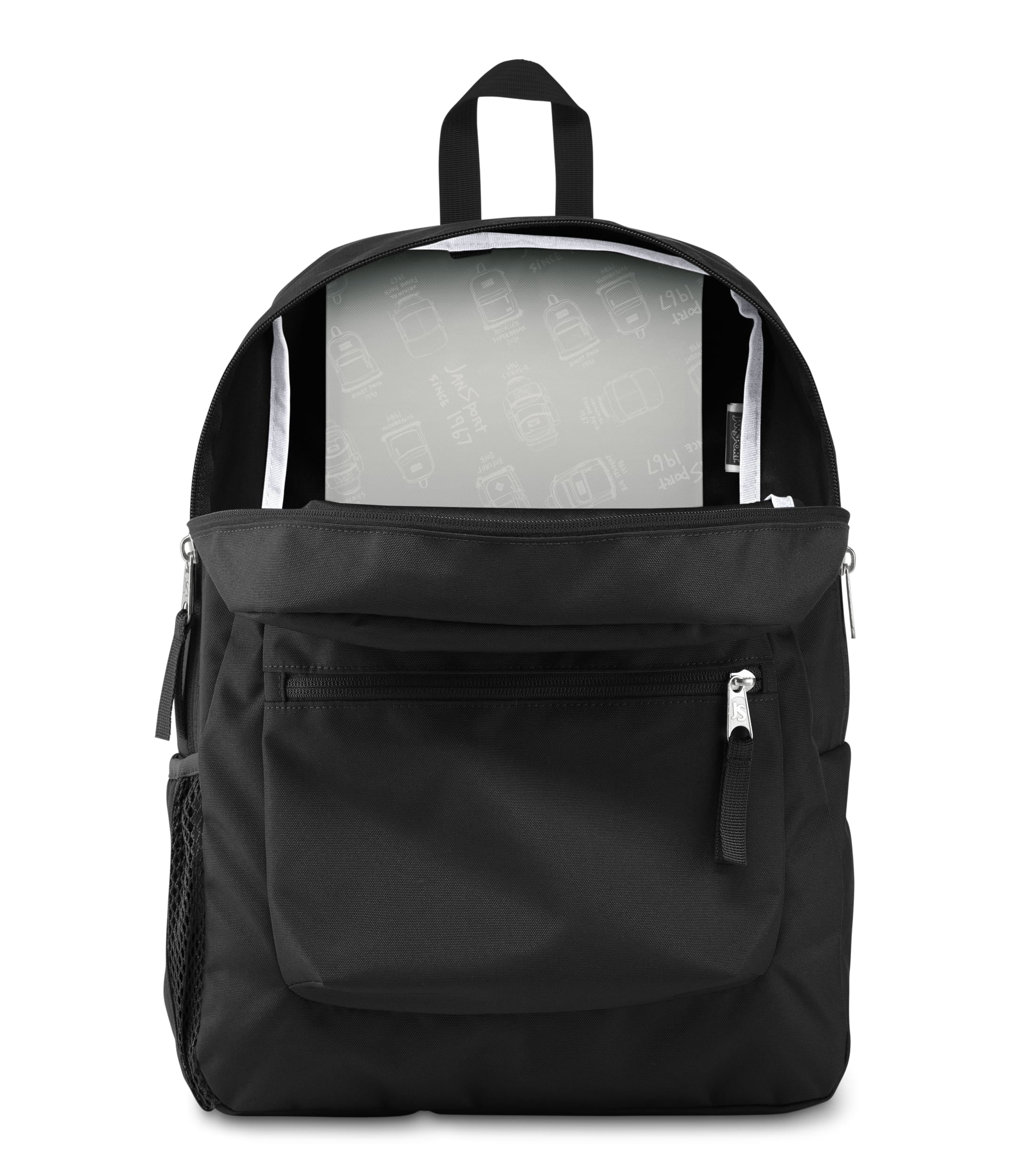 JanSport Cross Town Backpack Durable School and Travel Daypack (Black, 16.5 in x 12.5 in x 5.5 in) oh1oz