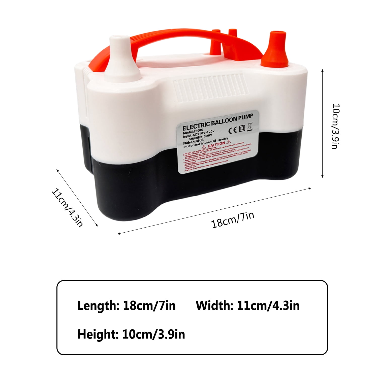 Generic Dual Nozzle Portable Electric Balloon Pump Fast Inflator for Party Decorations (White, 1 Unit) nz4v0