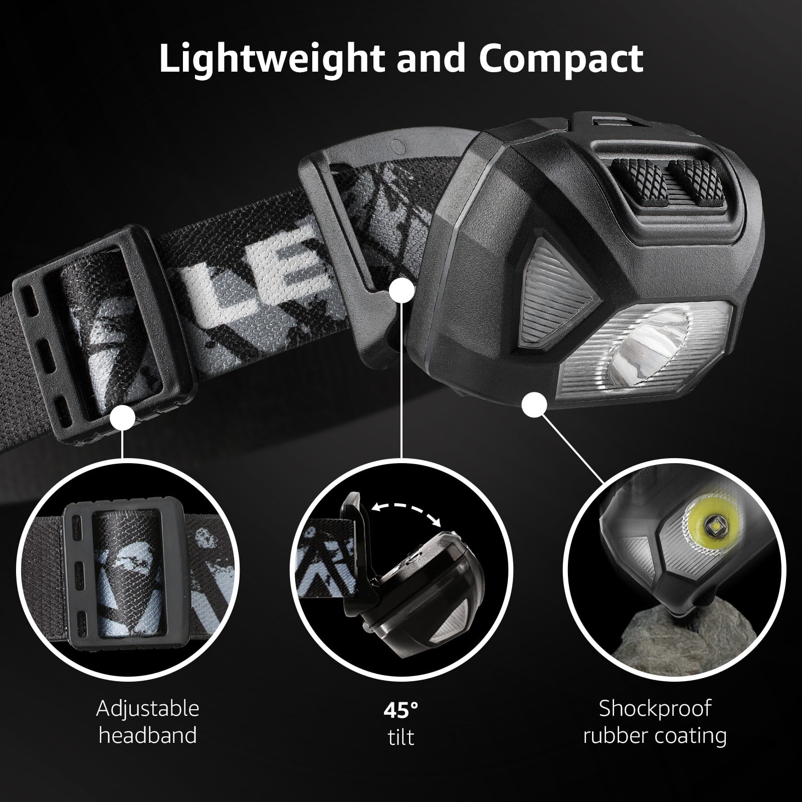 Lepro LED Headlamp 2-Pack, Waterproof Outdoor Headlight with 6 Lighting Modes and Adjustable Headband (Red, 2-Pack) rxt1i