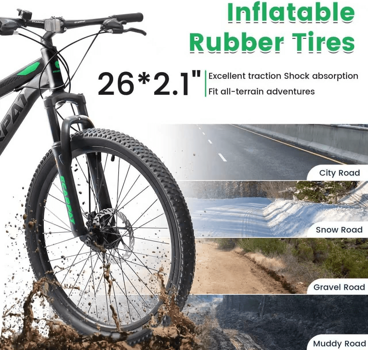 ESRIDOM 24 in Mountain Bike, 21-Speed Full Suspension MTB with Dual Disc Brakes (Grey, 24 in) 08fi8