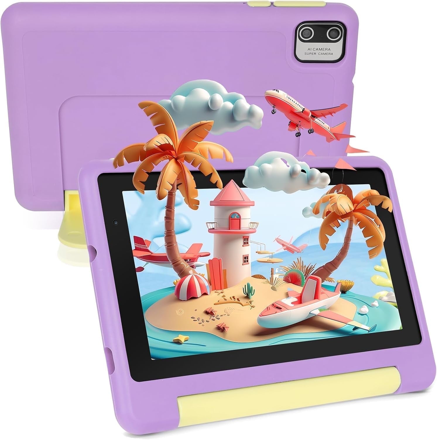 AEEZO Kids Tablet 7 in Android 13 Learning Device with Parental Control and Protective Case (Purple, 64GB) phayl