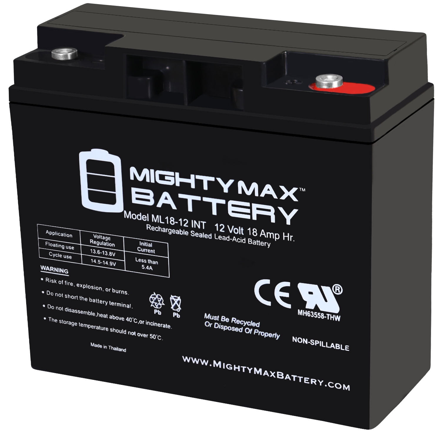 Mighty Max Battery 12V 18AH Sealed Lead Acid Replacement for Bright Way BW-12180 (7.13 in x 3.01 in x 6.57 in) qfmz9