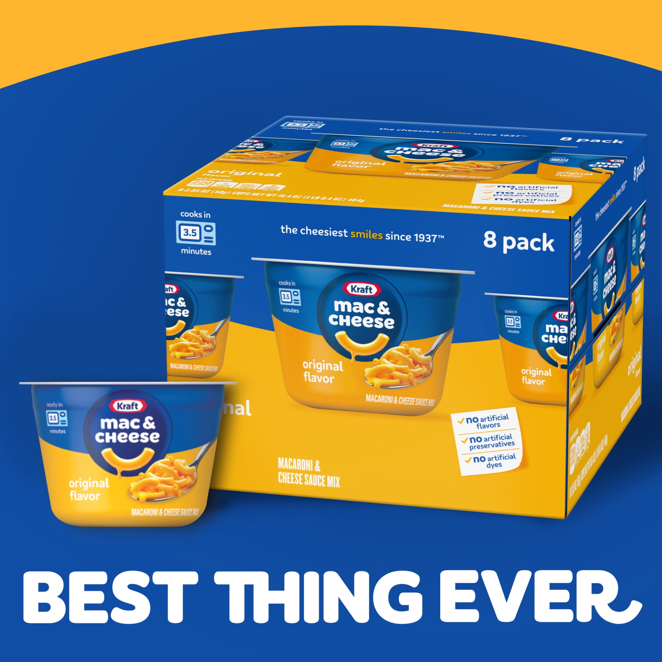 Kraft Original Macaroni and Cheese Dinner Cups (8 Pack, 2.05 oz Each) 9nz4p