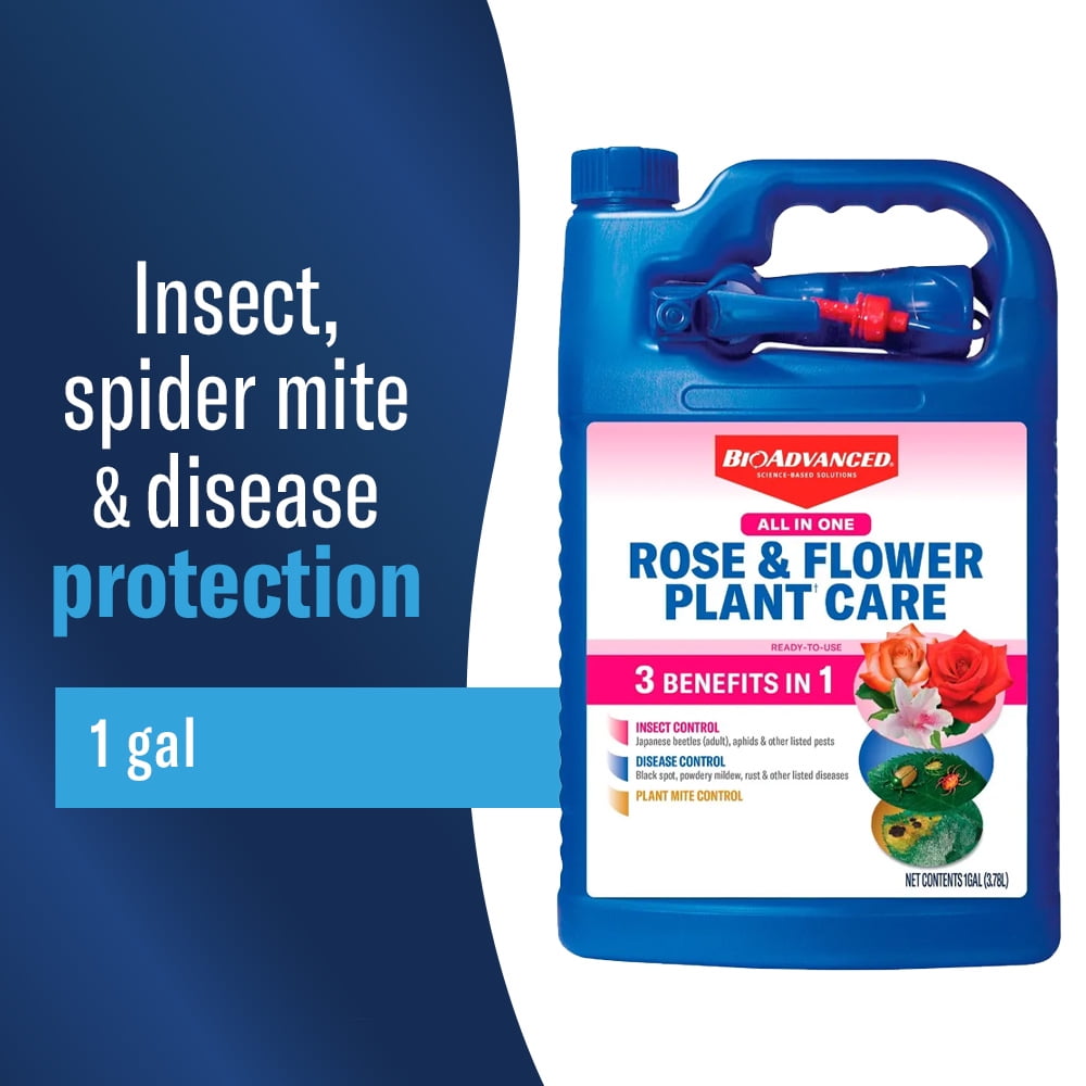 BioAdvanced All-In-One Rose & Flower Plant Care (Ready-To-Use, 128 fl oz) he86g