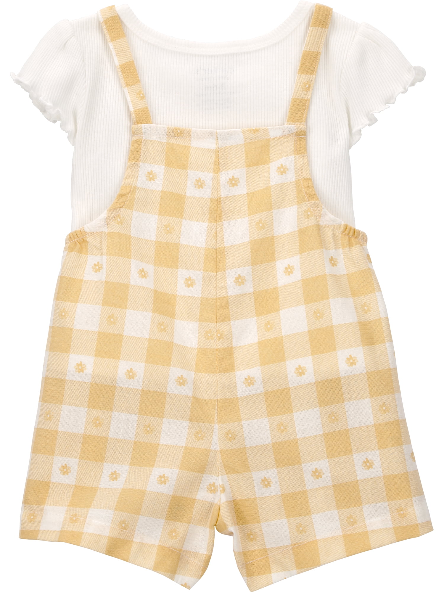 Carter's Child of Mine Baby Girl Overall Set, 2-Piece Cotton Outfit (Yellow, 0-3 Months) 7852f