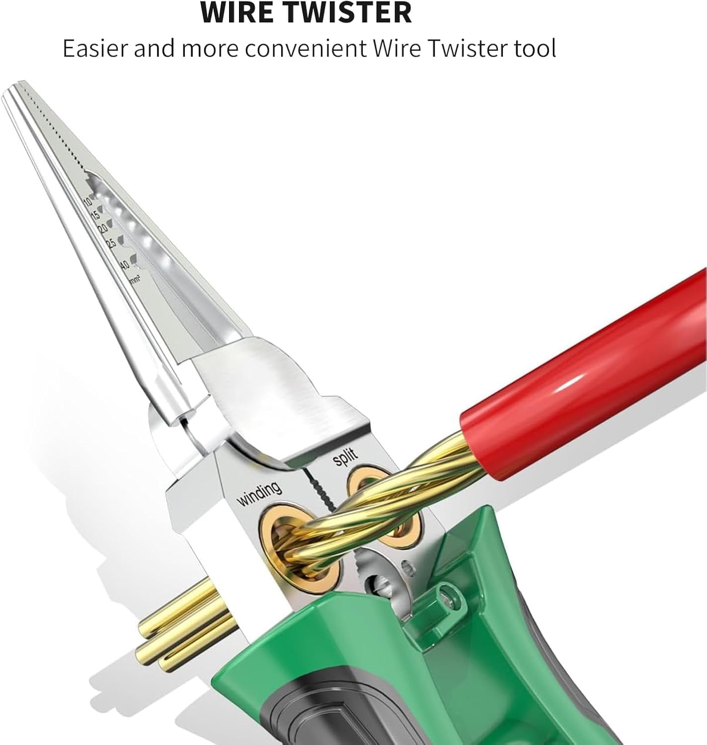 BrixVibe 8-in-1 Wire Stripper and Voltage Tester Multi-Tool (Green, 18-10 AWG) f158h