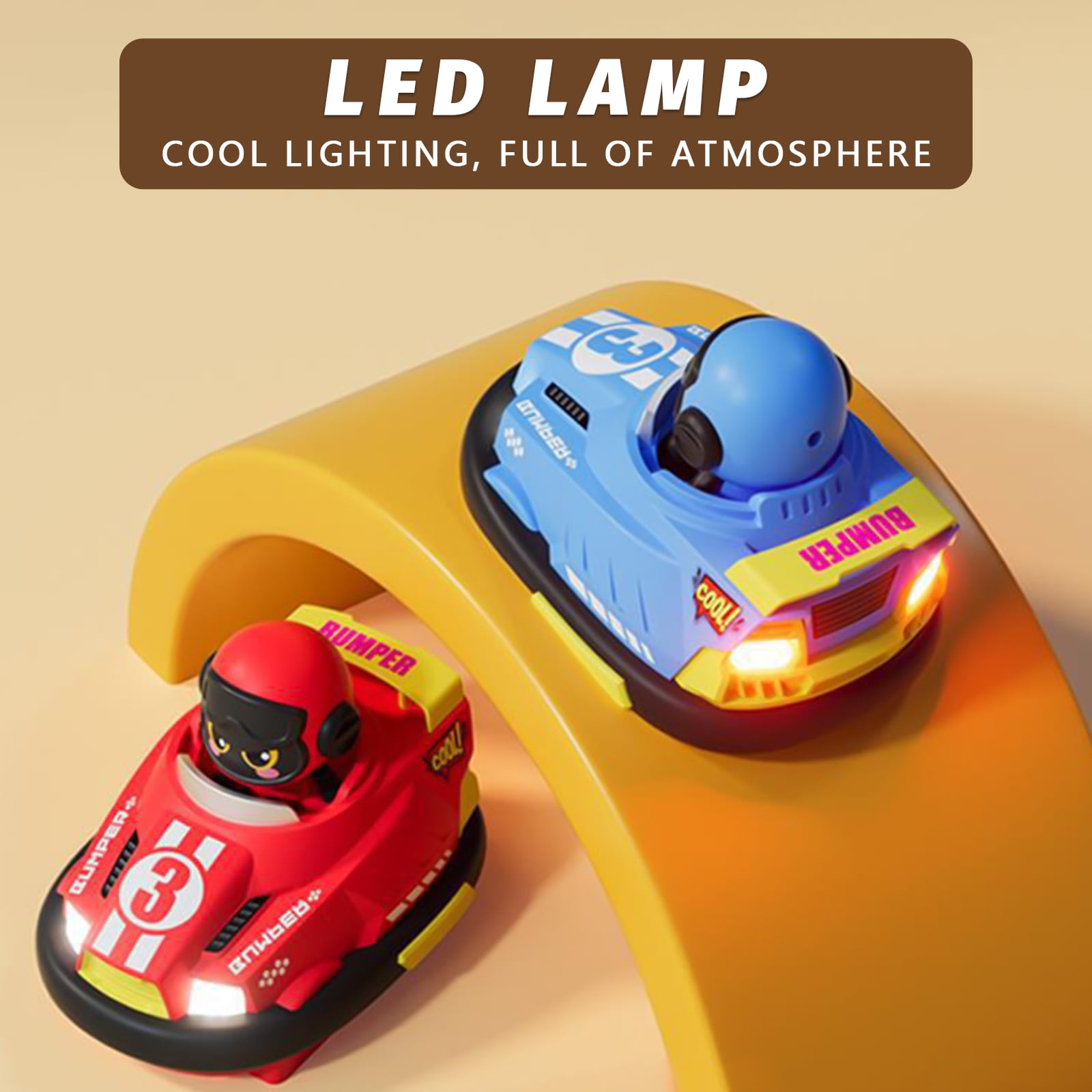 Losbenco RC Ejecting Bumper Cars, 2-Player Remote Control Battle Set (Red and Blue, 2-Pack) 2tv1p