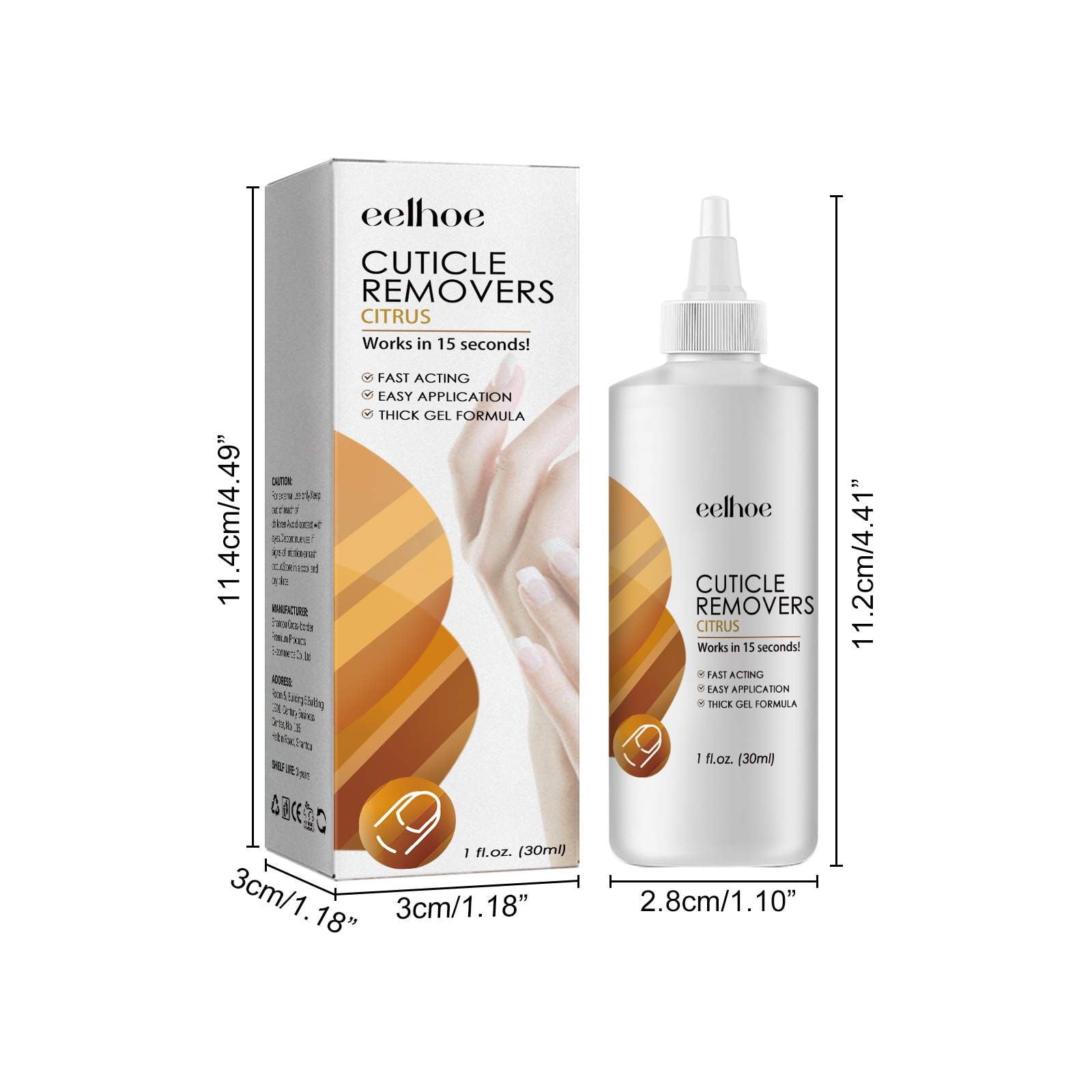 Beessbest Instant Cuticle Remover Gel, Professional Manicure & Pedicure Nail Care Treatment (1 fl oz) 1qclh