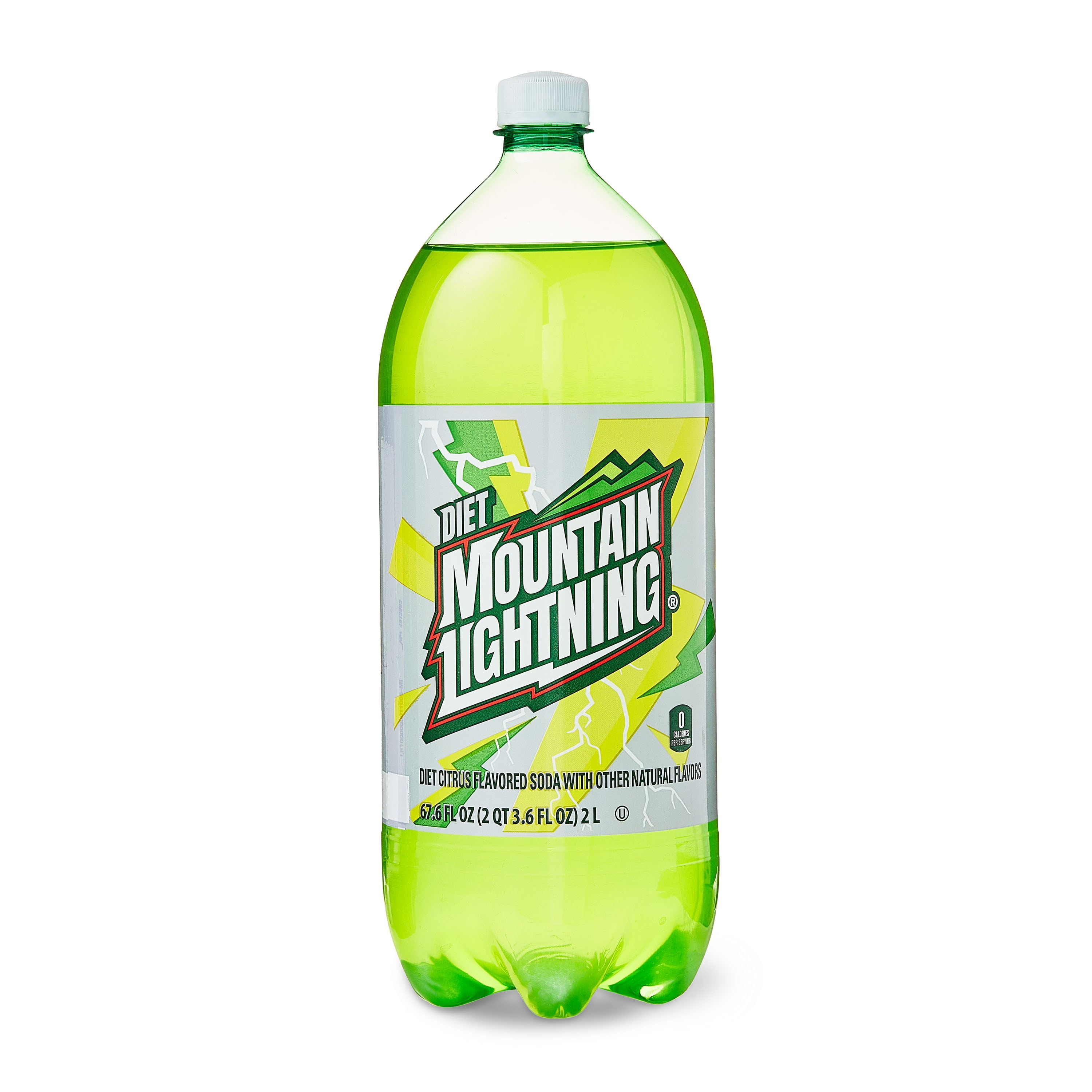 Great Value Diet Mountain Lightning Soda, Zero Sugar Refreshment (6 Pack, 67.6 fl oz) t98lr