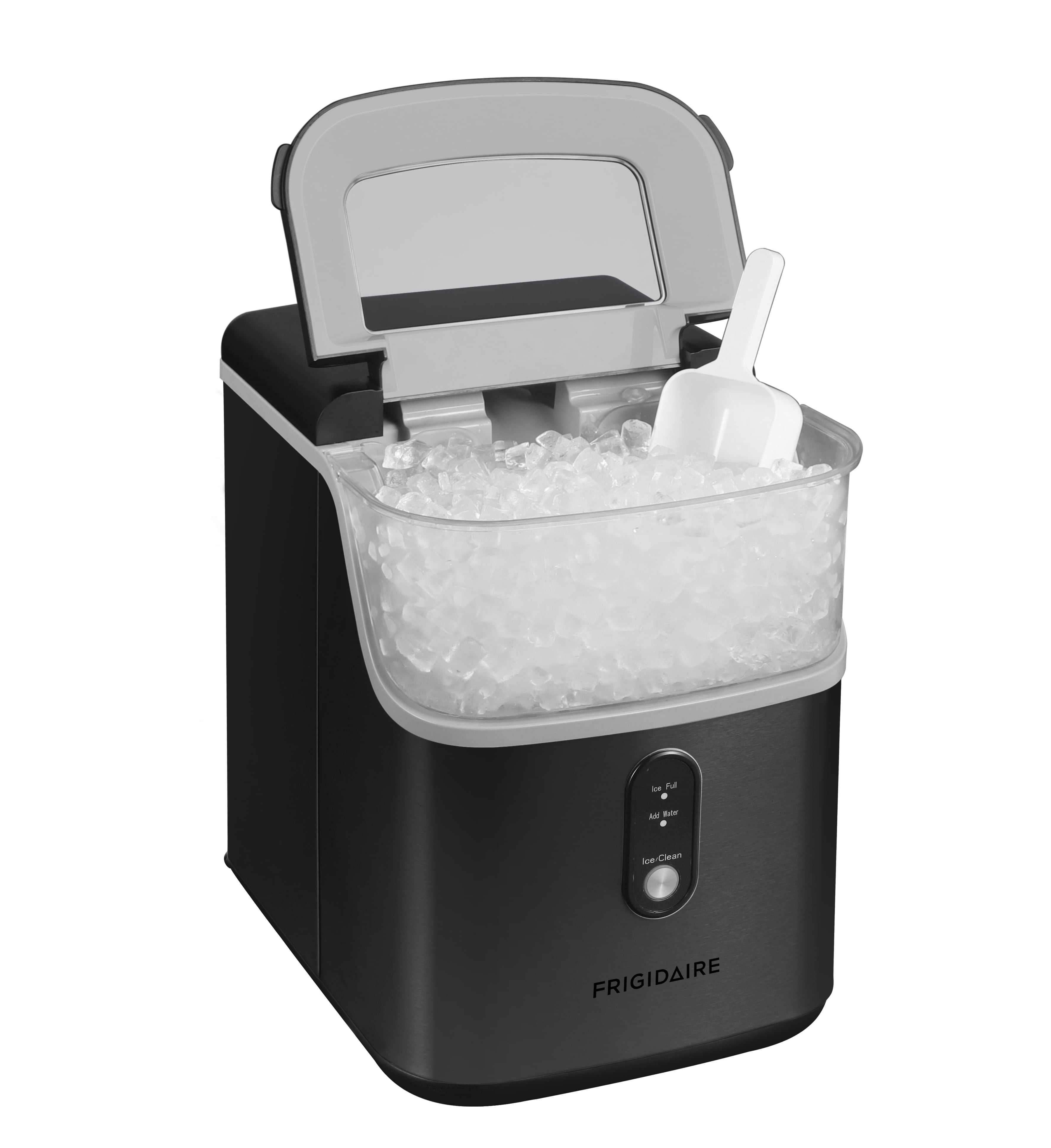 Frigidaire Countertop Nugget Ice Maker, Self-Cleaning Portable Ice Machine with Touch Controls (Black Stainless Steel, 33 lb Daily Capacity) kgs51