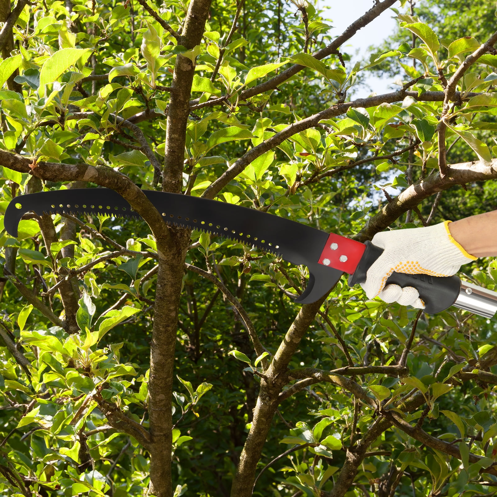 Ktaxon 24FT Manual Pole Saw, Heavy-Duty Tree Trimmer with Steel Blade for Yard and Garden (Yellow, 24 ft) 6mf2m