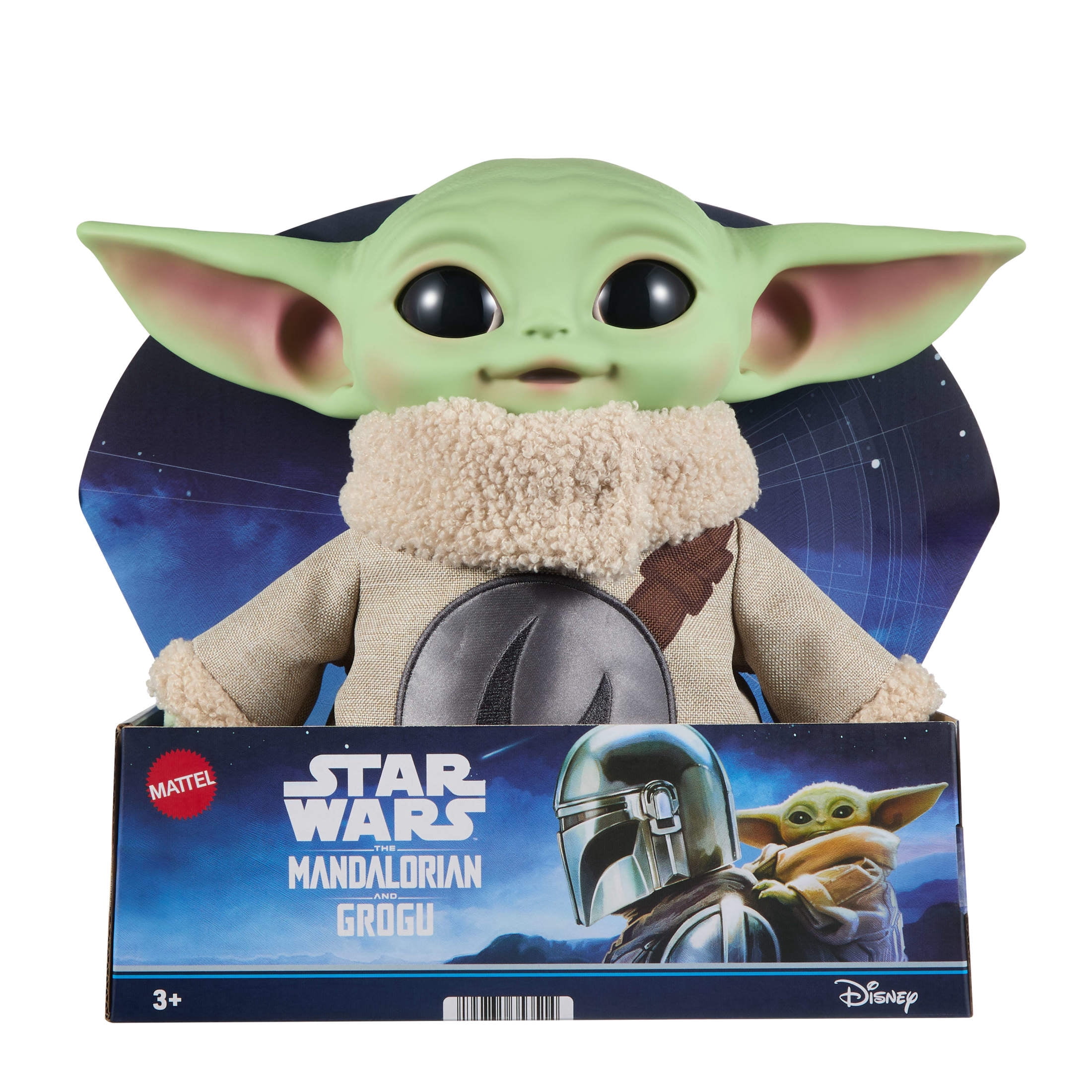 Star Wars The Mandalorian & Grogu Plush Toy with Mythosaur Rondel Design (11 in) 7vdys