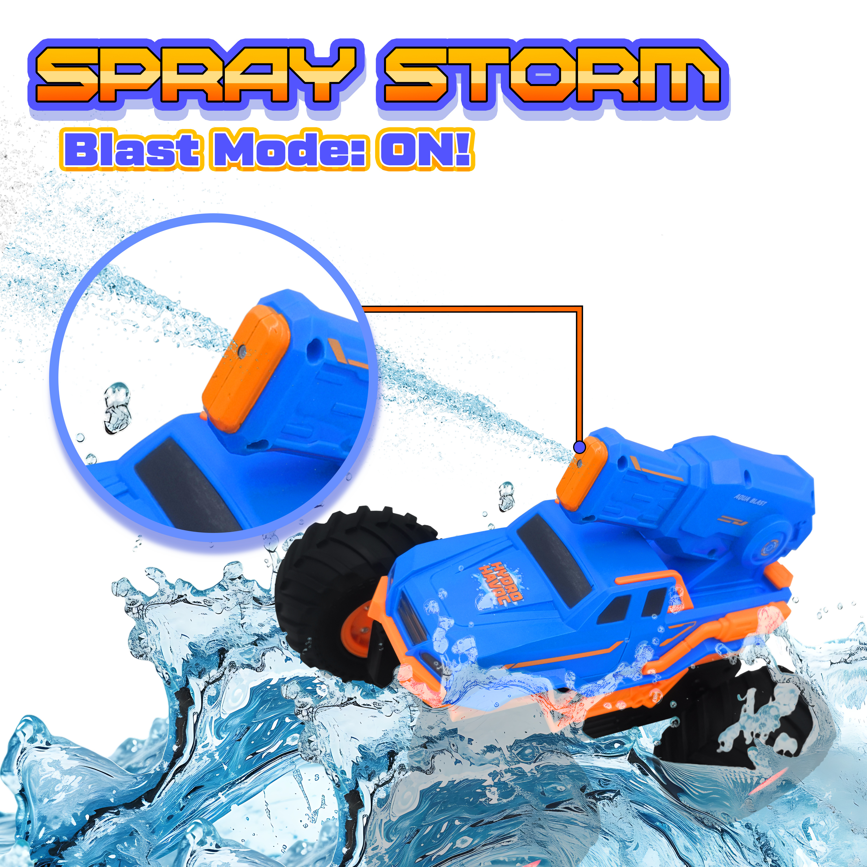 Force1 Hydro Havoc Amphibious Remote Control Monster Truck (Blue, 5.07 fl oz) 2vsis