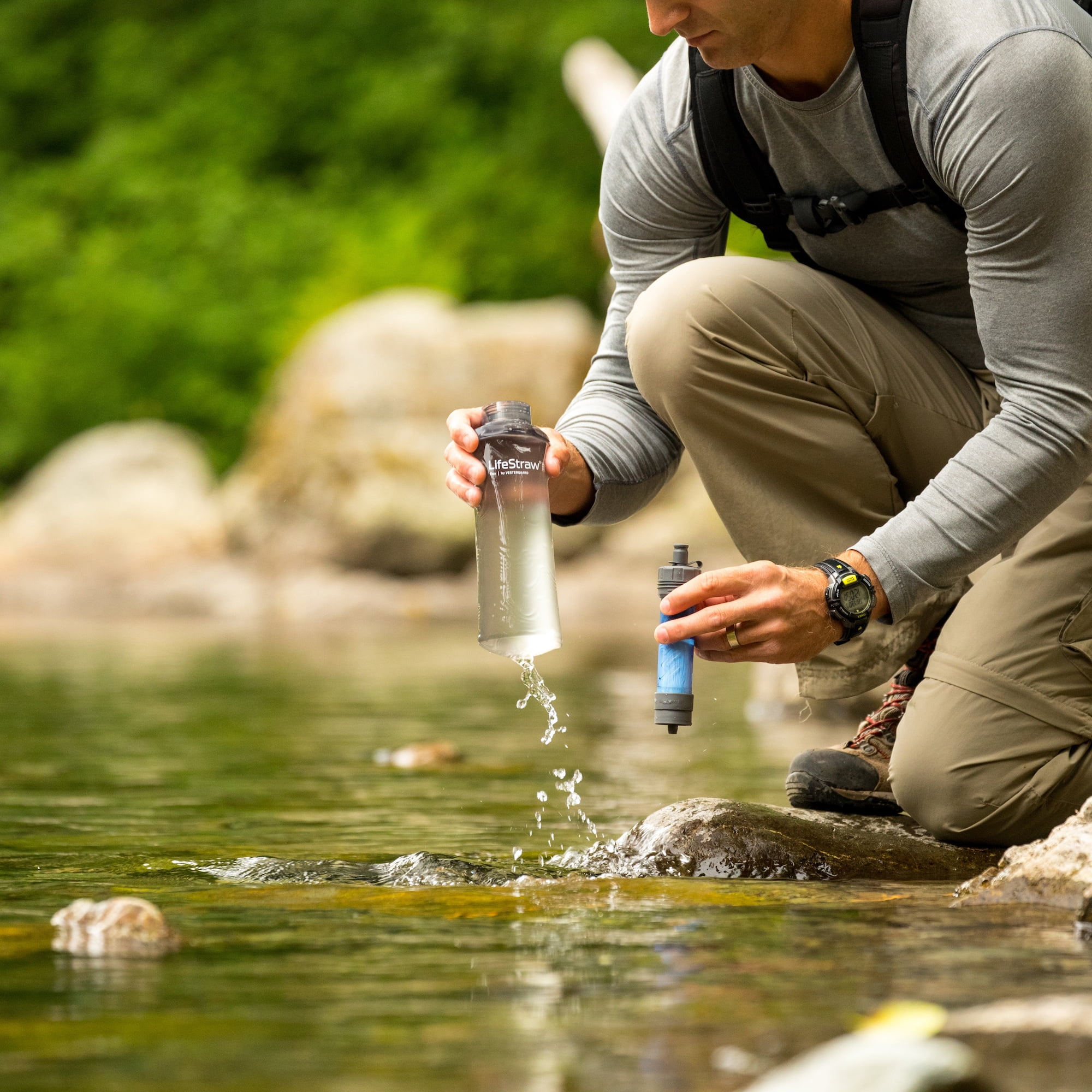 LifeStraw Flex Water Filter System with Collapsible Squeeze (Grey, 22 fl oz) xllyw - Image 7