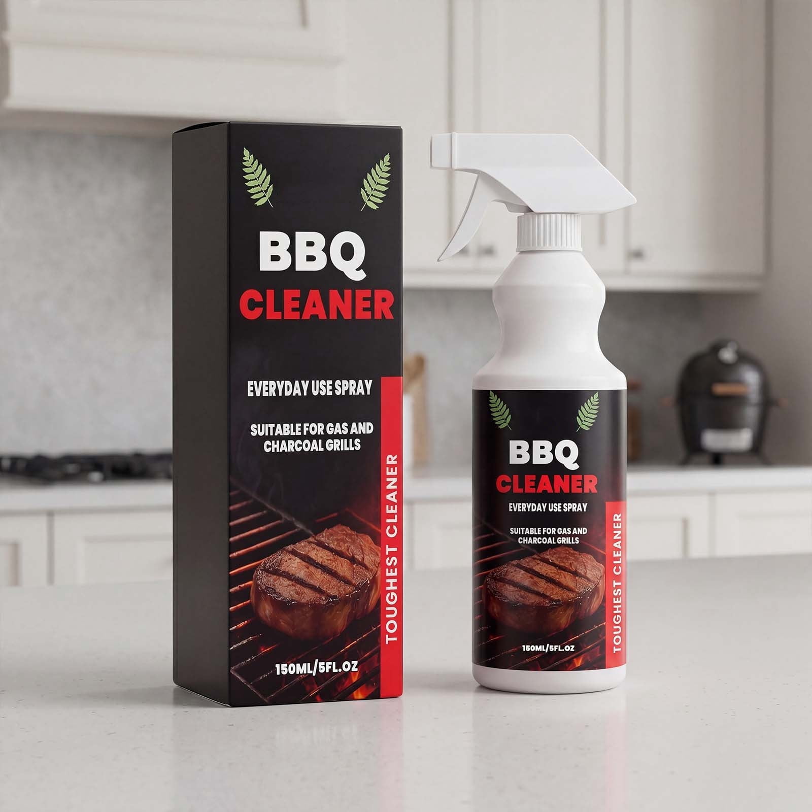 Kanzd BBQ Grill and Kitchen Degreaser, Powerful Grease and Stain Remover for Gas and Charcoal Grills (5.07 fl oz) 5z317