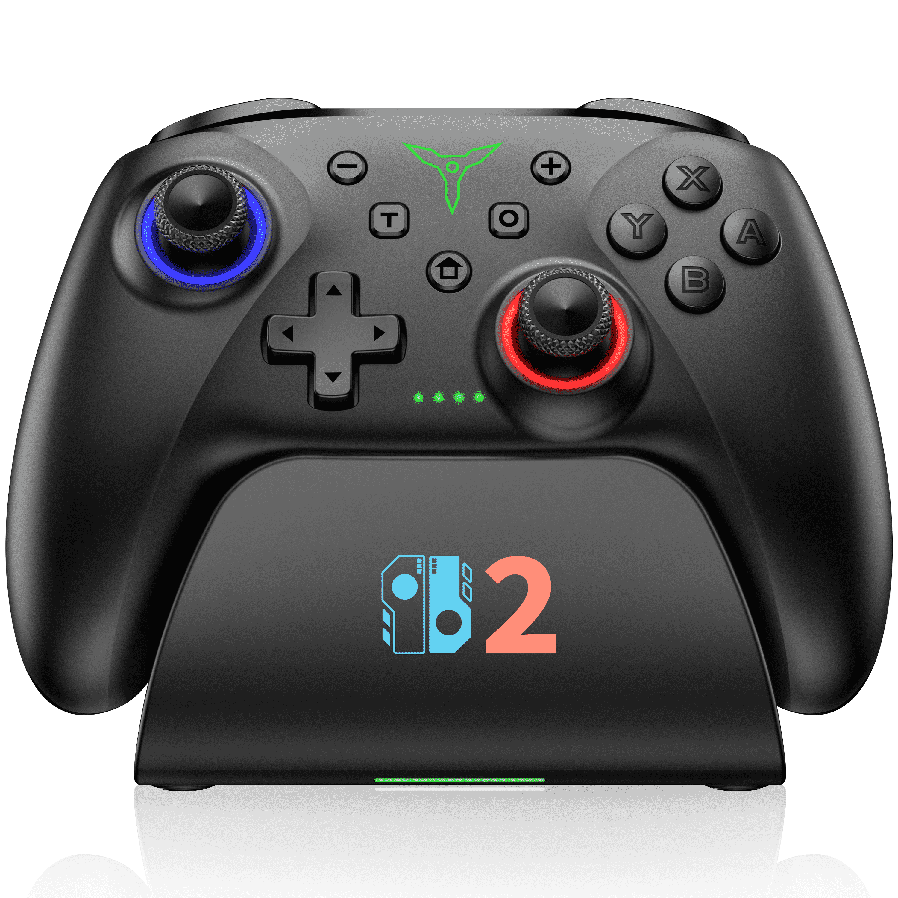 EUROA Pro Wireless Controller for Switch OLED/Lite/Switch 2, Hall-Effect Joysticks with Turbo & Vibration (Black) 4fd8h