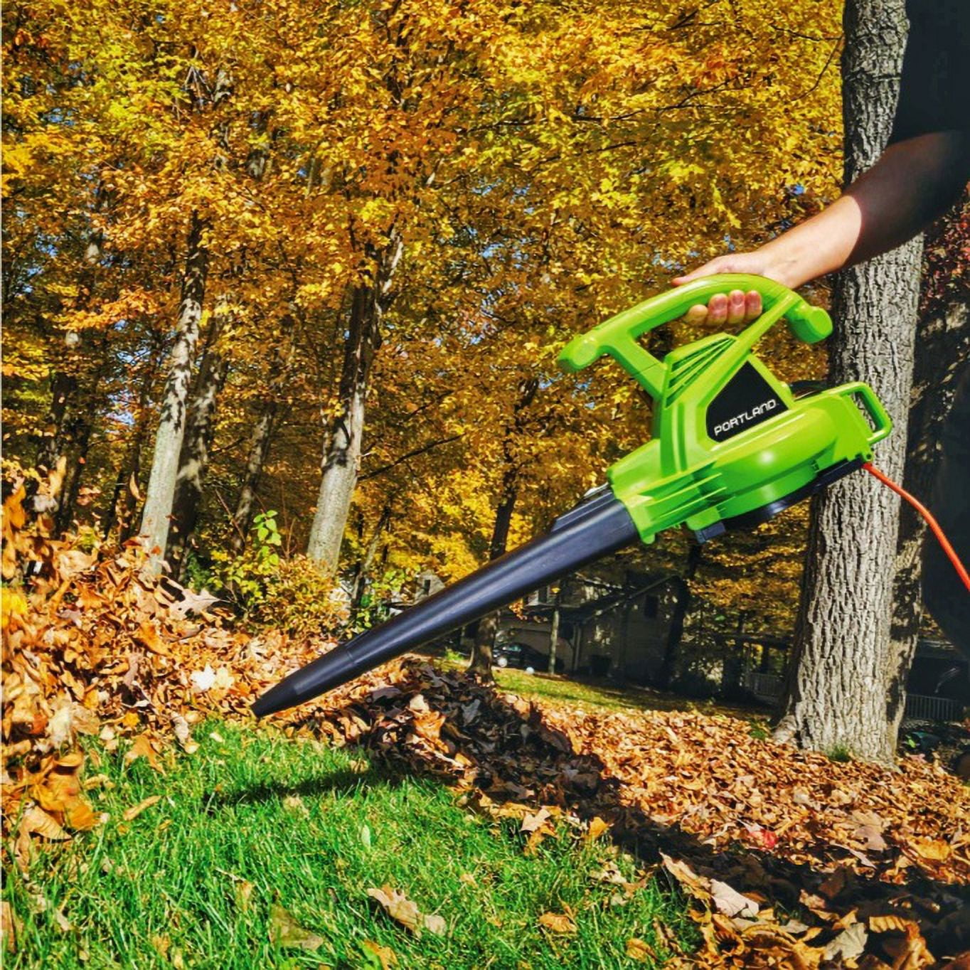 Portland Pilots 3-in-1 Electric Leaf Blower Vacuum and Mulcher (Green, 12 Amp) 21nze