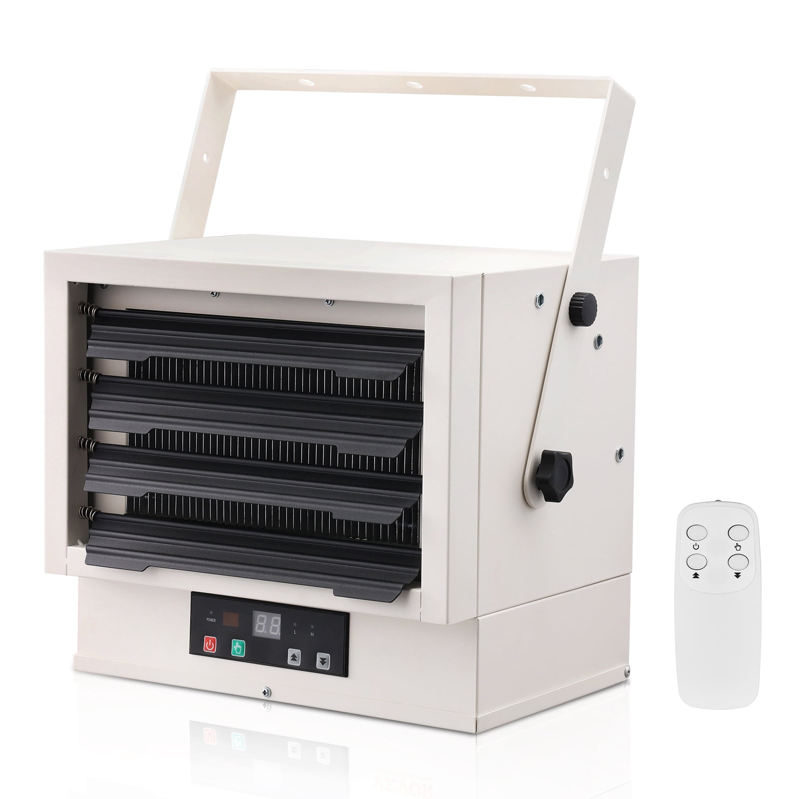 VEVOR Electric Garage Heater, 5000W Digital Space Heater with Remote Control (White, Wall/Ceiling Mount) 27q60 - Image 4