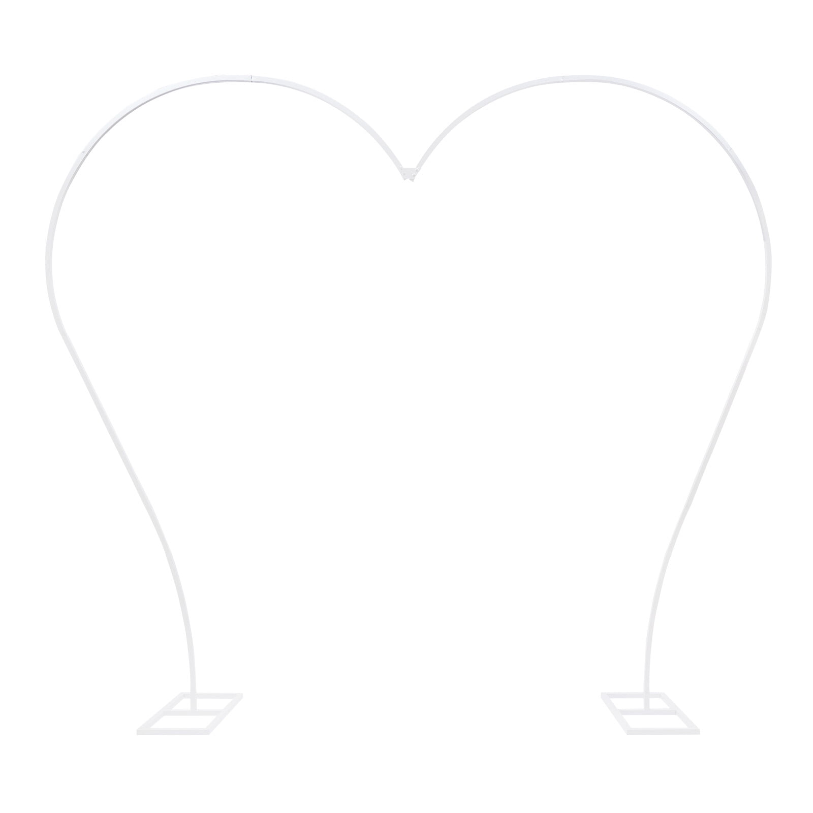 Generic Heart-Shaped Arch Stand, Metal Wedding Backdrop Frame for Balloon and Flower Decorations (White, 8.7 ft x 7.7 ft) ary3h