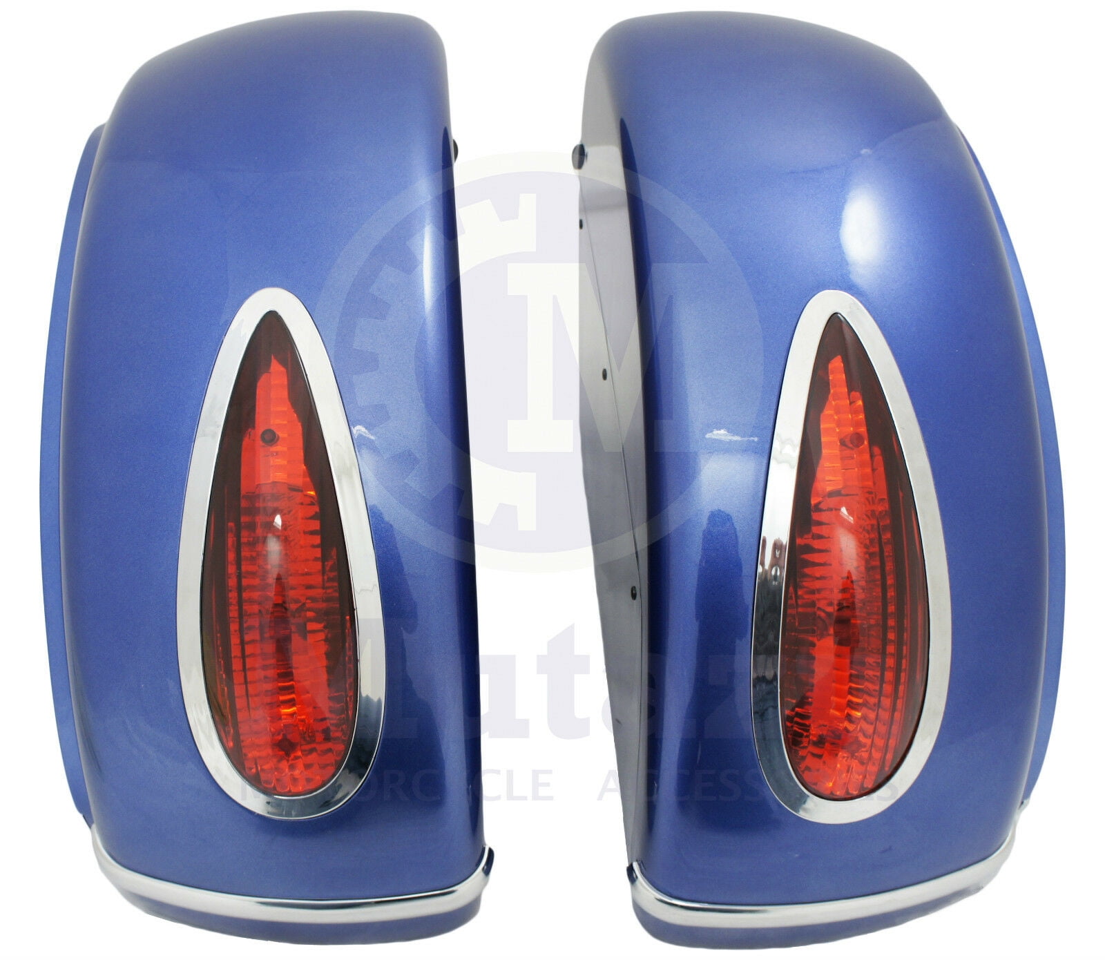 Mutazu MU Universal Motorcycle Hard Saddlebags (Cobalt Blue, Standard Size) 4kebl