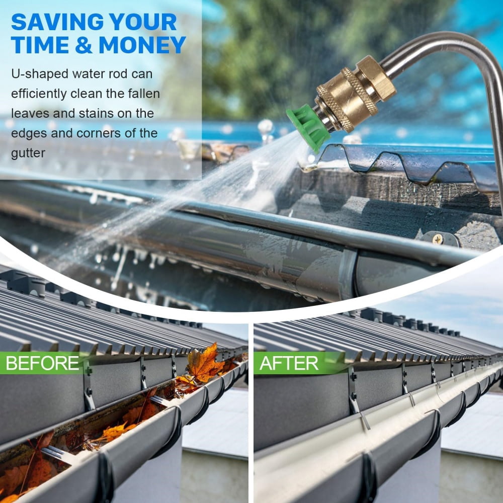 INTELIVE Pressure Washer Extension Wand Set with Gutter Cleaner Attachment and 6 Spray Nozzles (109 in) g47gl