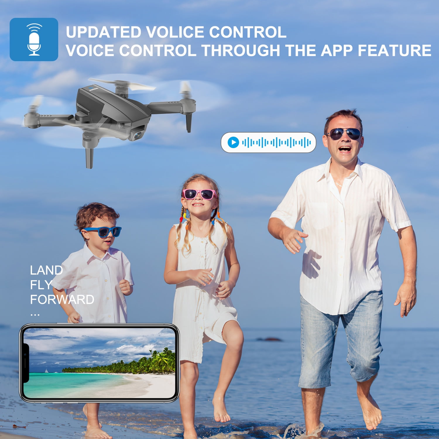 AUOSHI V1 Mini FPV Drone with 1080P HD Camera, Dual Lens, Optical Flow & Gesture Control (Black, 30 Minute Flight Time) dxhli