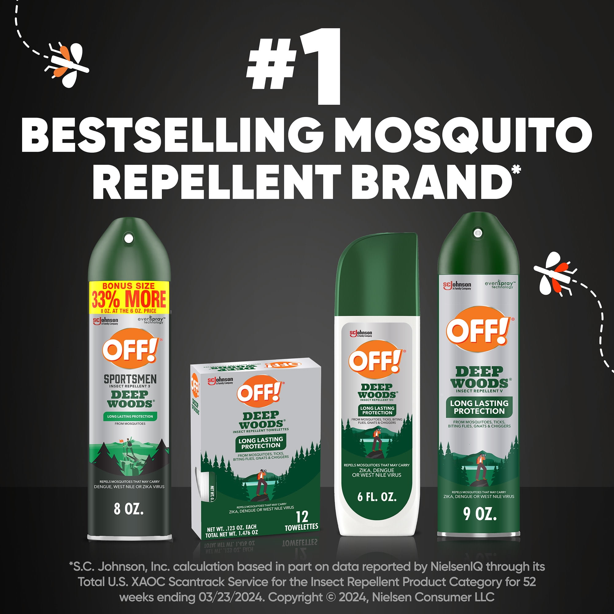 OFF! Deep Woods Sportsmen Insect Repellent, Long-Lasting Mosquito and Tick Protection (2 Pack, 16 oz) 1mg1o