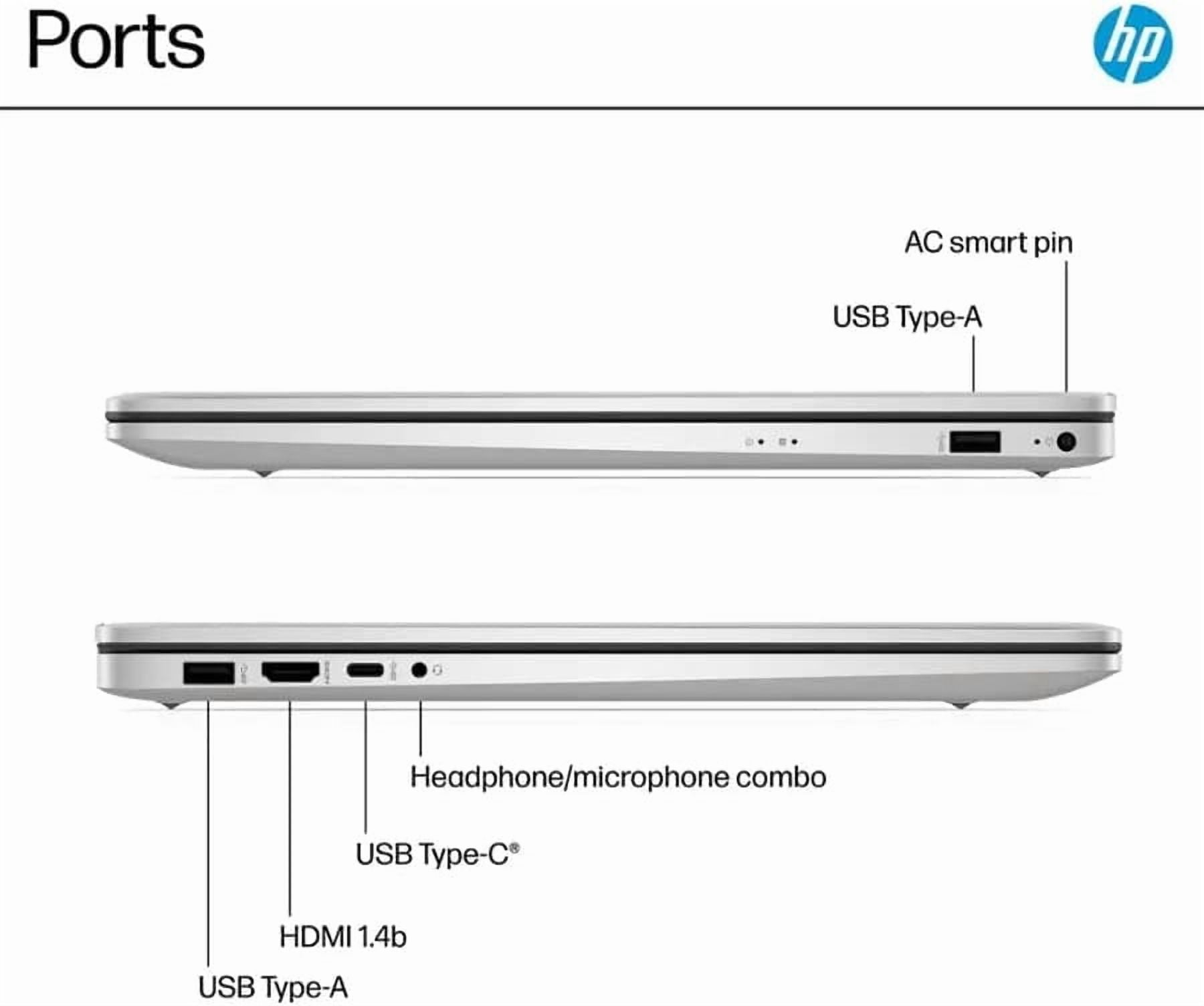 HP 17.3-inch Full HD Laptop, Intel Core i3-N305, 16GB RAM, 256GB SSD, Windows 11 Home, Silver (17.3 in) c0o77
