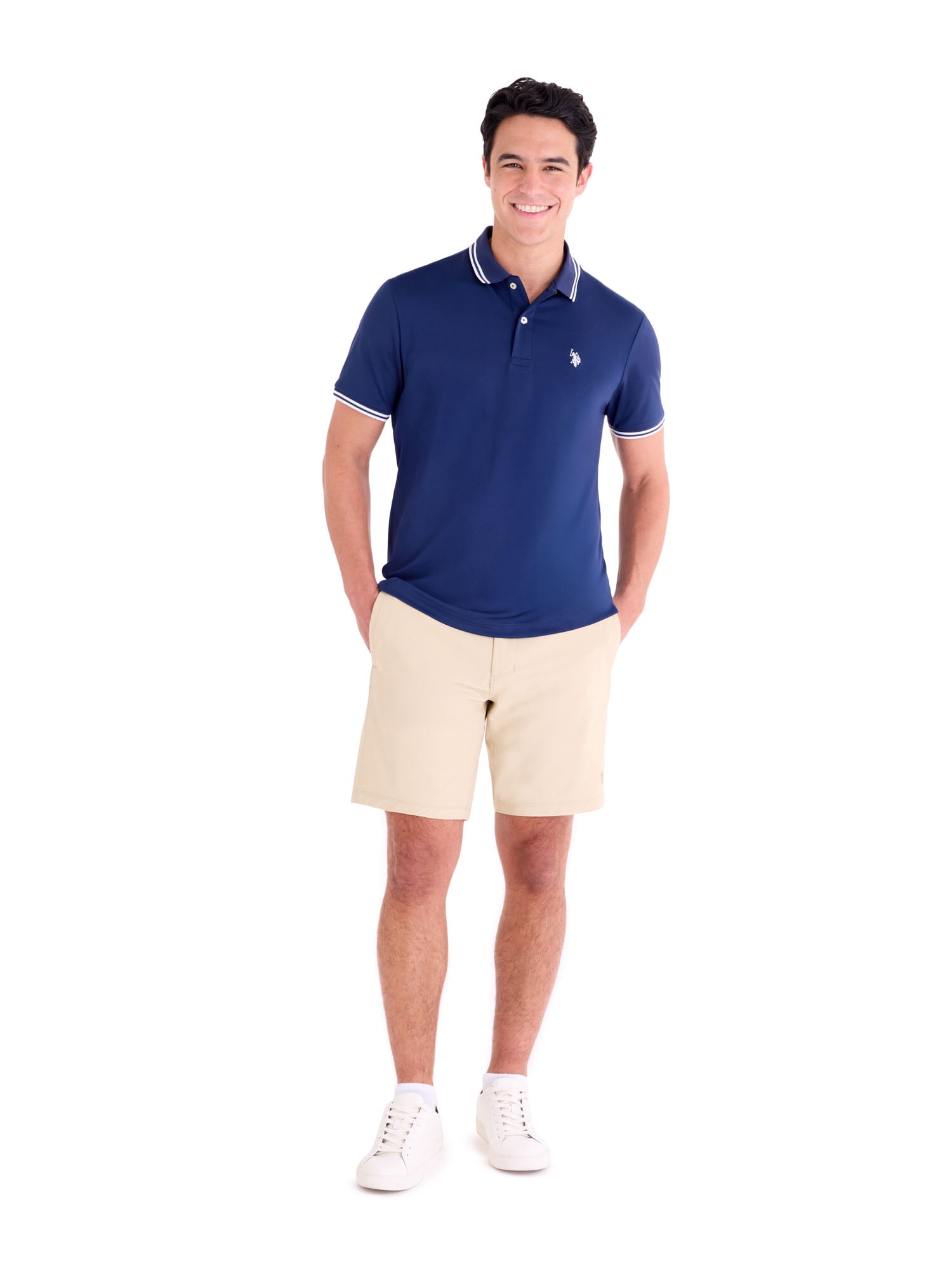 U.S. Polo Assn. Men's Sport Performance Polo Shirt (Solid, S) tf596