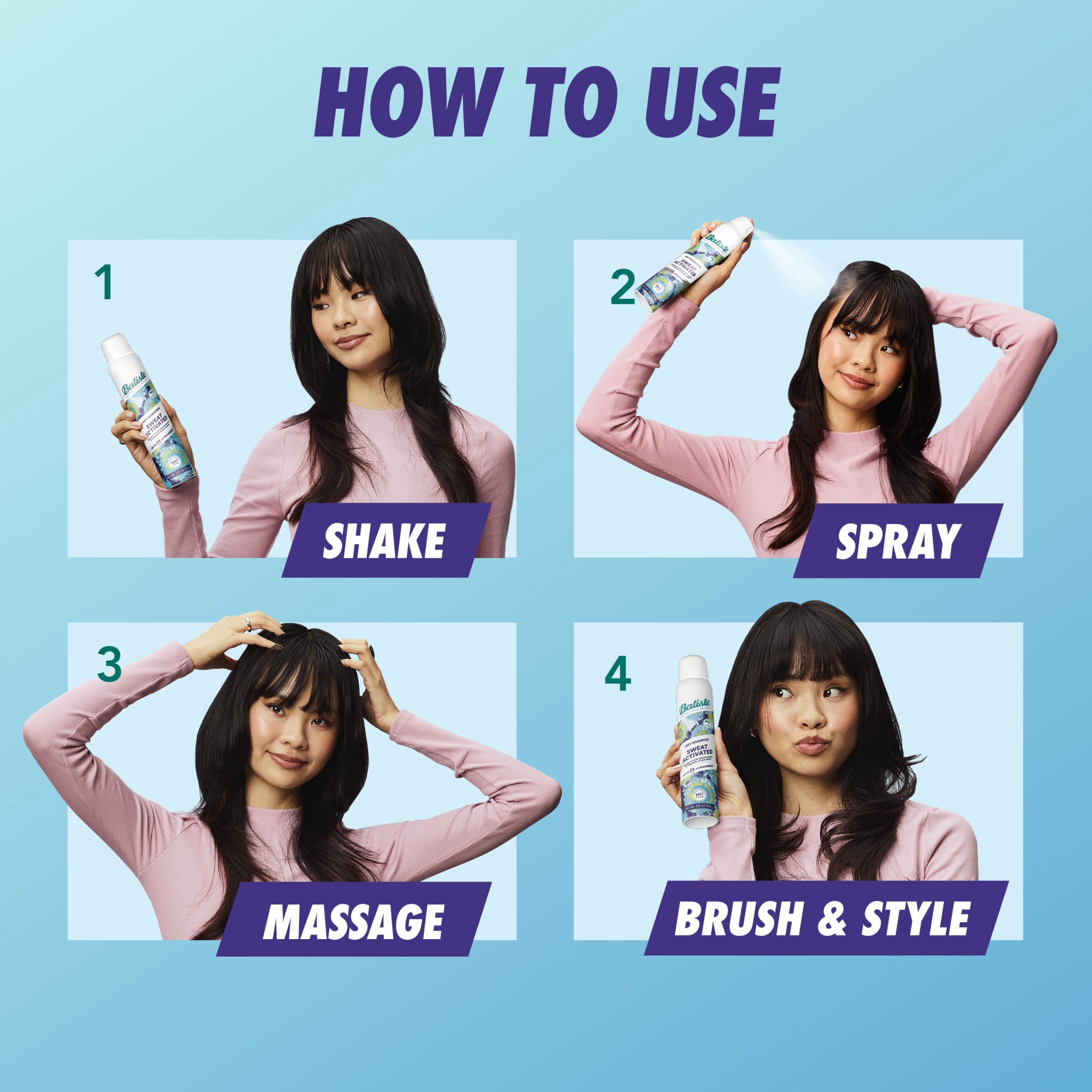 Batiste Sweat Activated Dry Shampoo, Oil Absorbing Hair Refreshing Spray (3.81 oz) 3ufbt