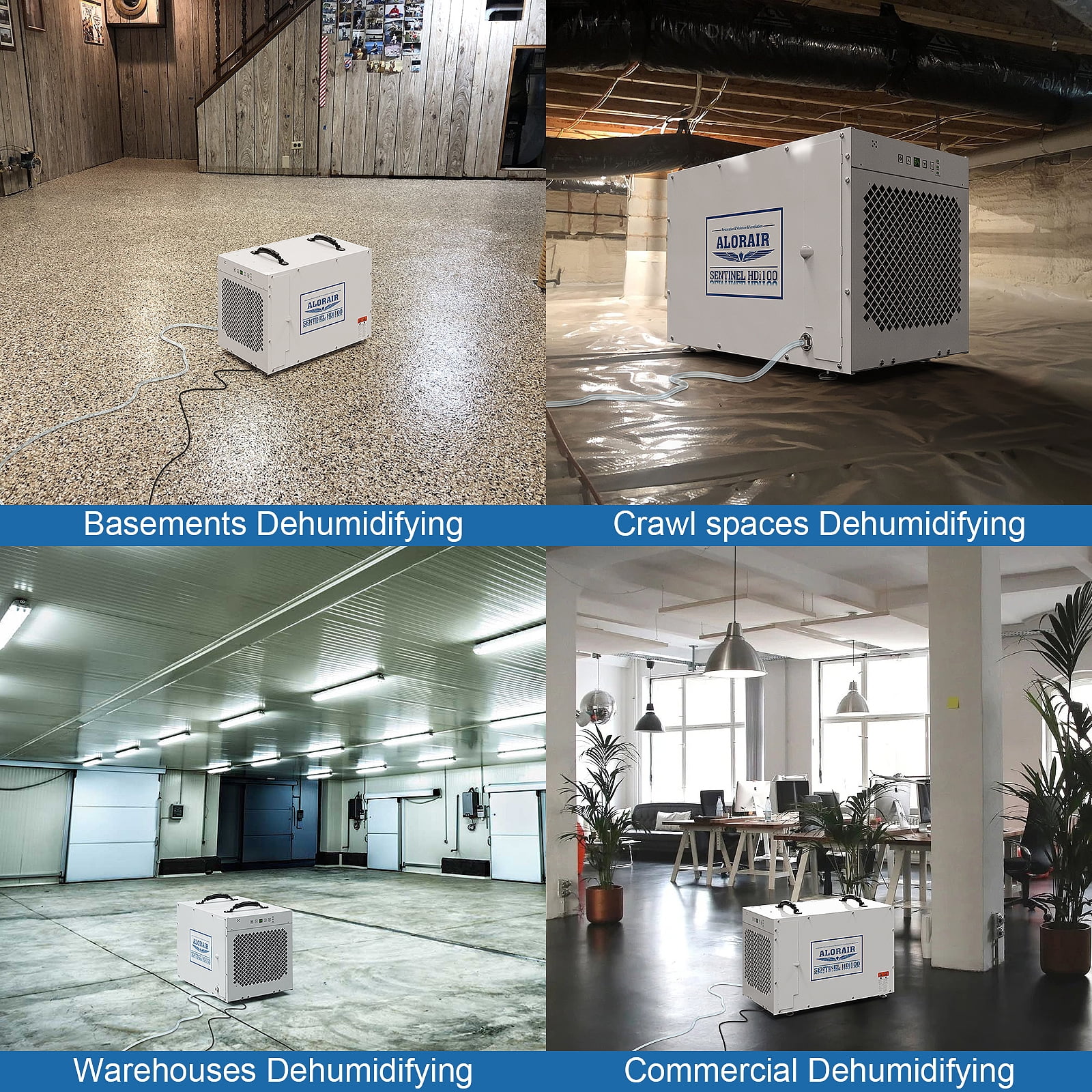 AlorAir Whole House Dehumidifier for Crawl Space and Basement with Heavy-Duty Condensate Pump (White, 220 Pints) kp1q7