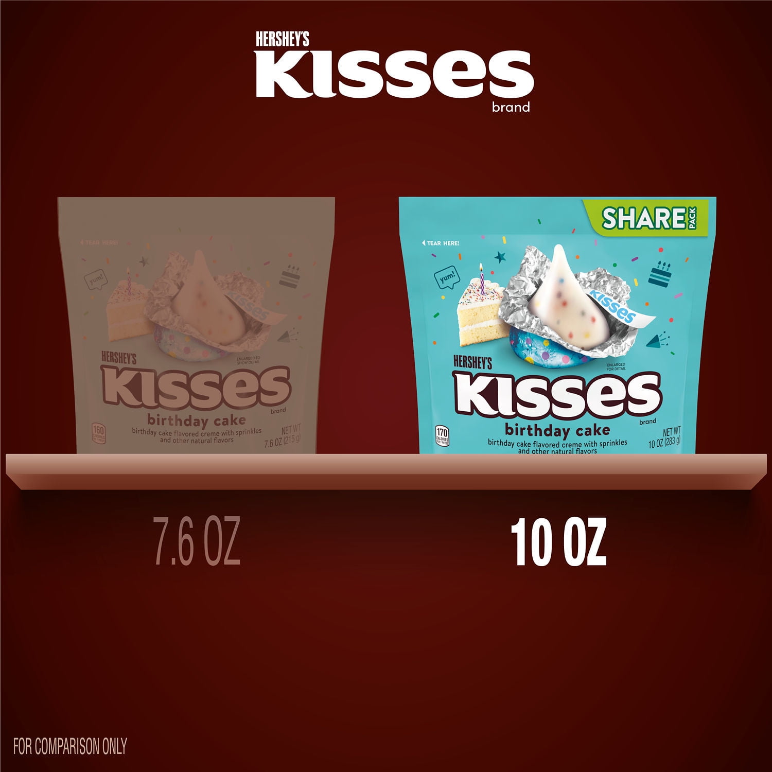 Hershey's Kisses Birthday Cake Flavored Creme Candy with Sprinkles (10 oz) nx11y