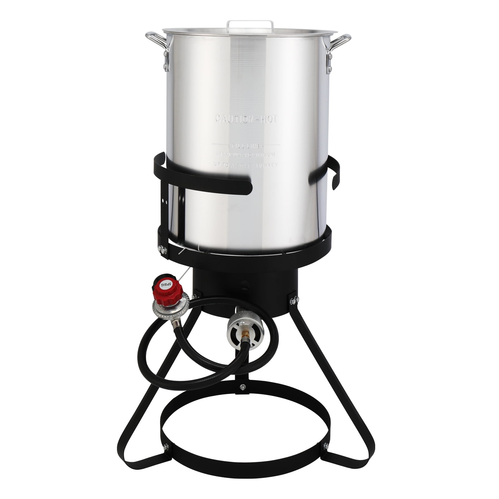 EDOEMSE 4-Piece Outdoor Cooking Set, Heavy-Duty Gas Fryer with 30QT Turkey Pot and 10QT Fish Pot (13x32 in) d2hmh