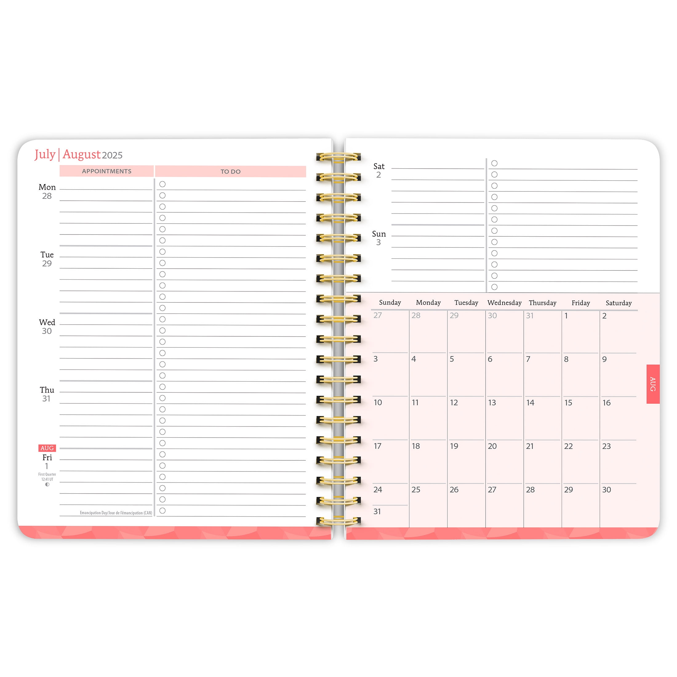 Plato Weekly Academic Desk Planner, 18-Month Organizer, July 2025 - December 2026 (Black, 6 in x 7.75 in) h7ds4