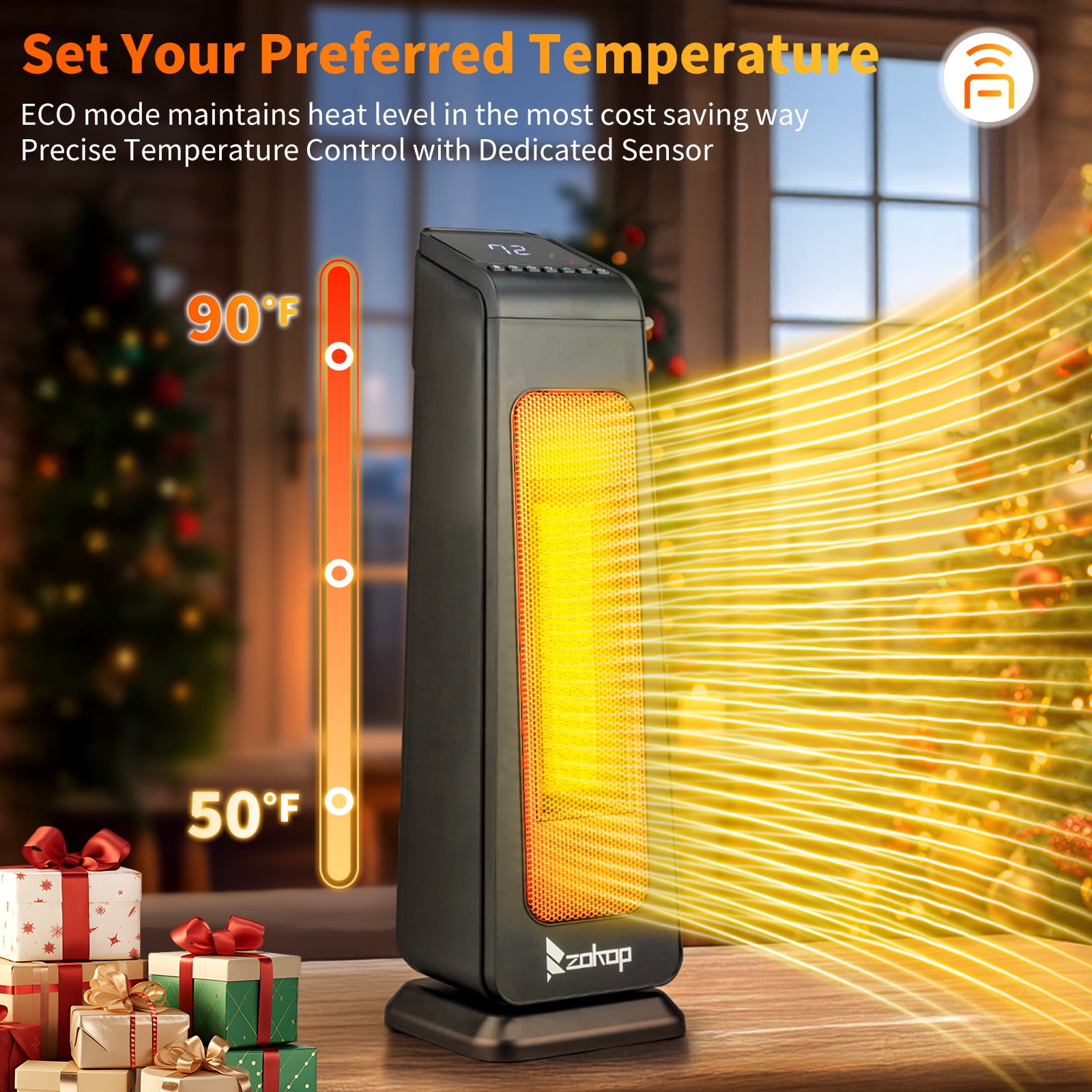 Ktaxon 23 in Portable Electric Space Heater with Remote Control and 70 Degree Oscillation (Black) 8rclh