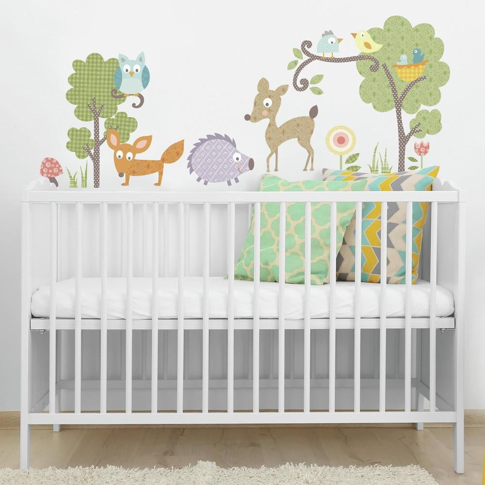 RoomMates Woodland Animals Wall Decals Peel-and-Stick Decor (Black, 89-Piece Set) cf77r