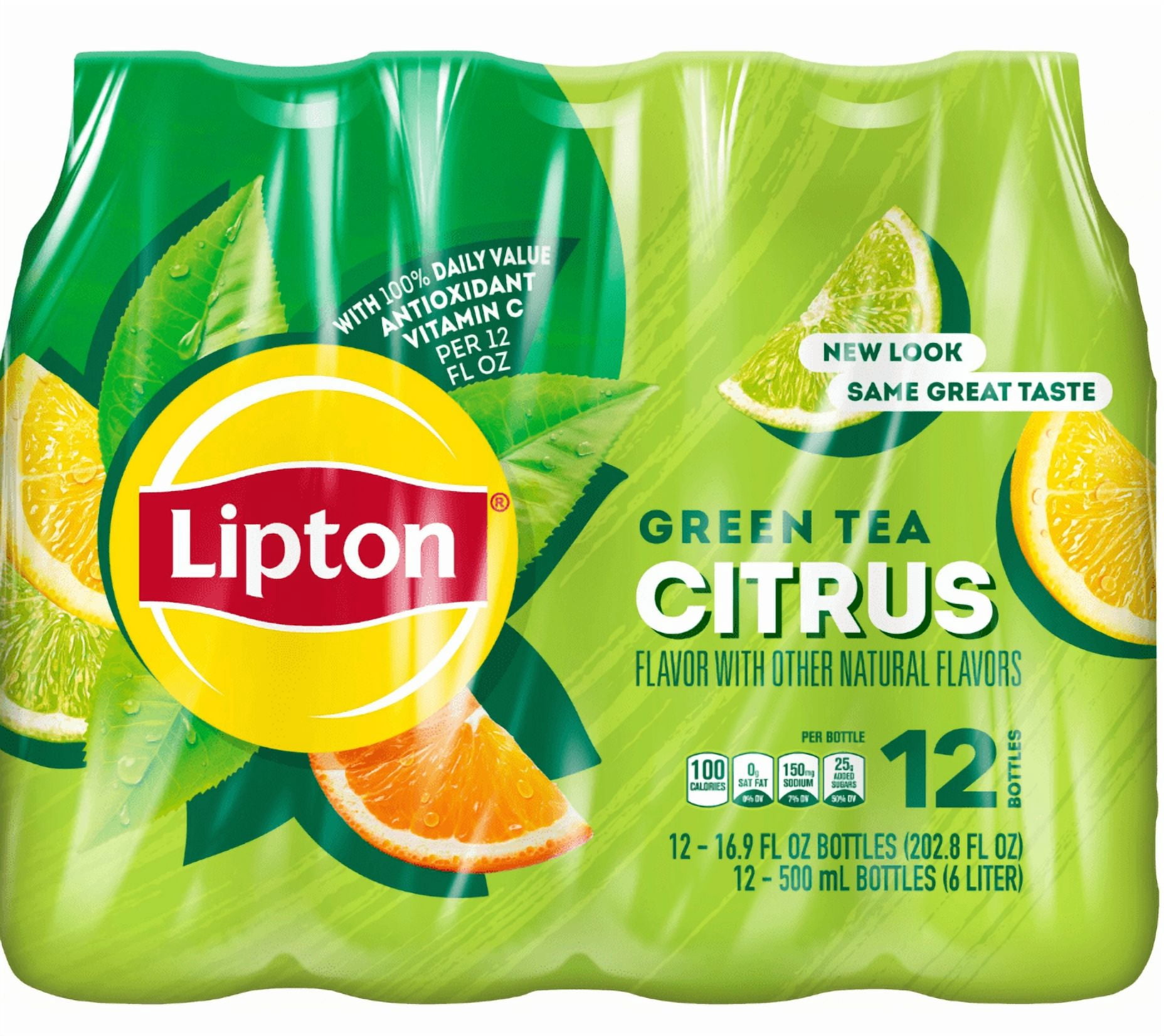 Lipton Green Tea Citrus Iced Tea, Refreshing Caffeinated Beverage (Green, 12 Pack of 16.9 fl oz) zbryf