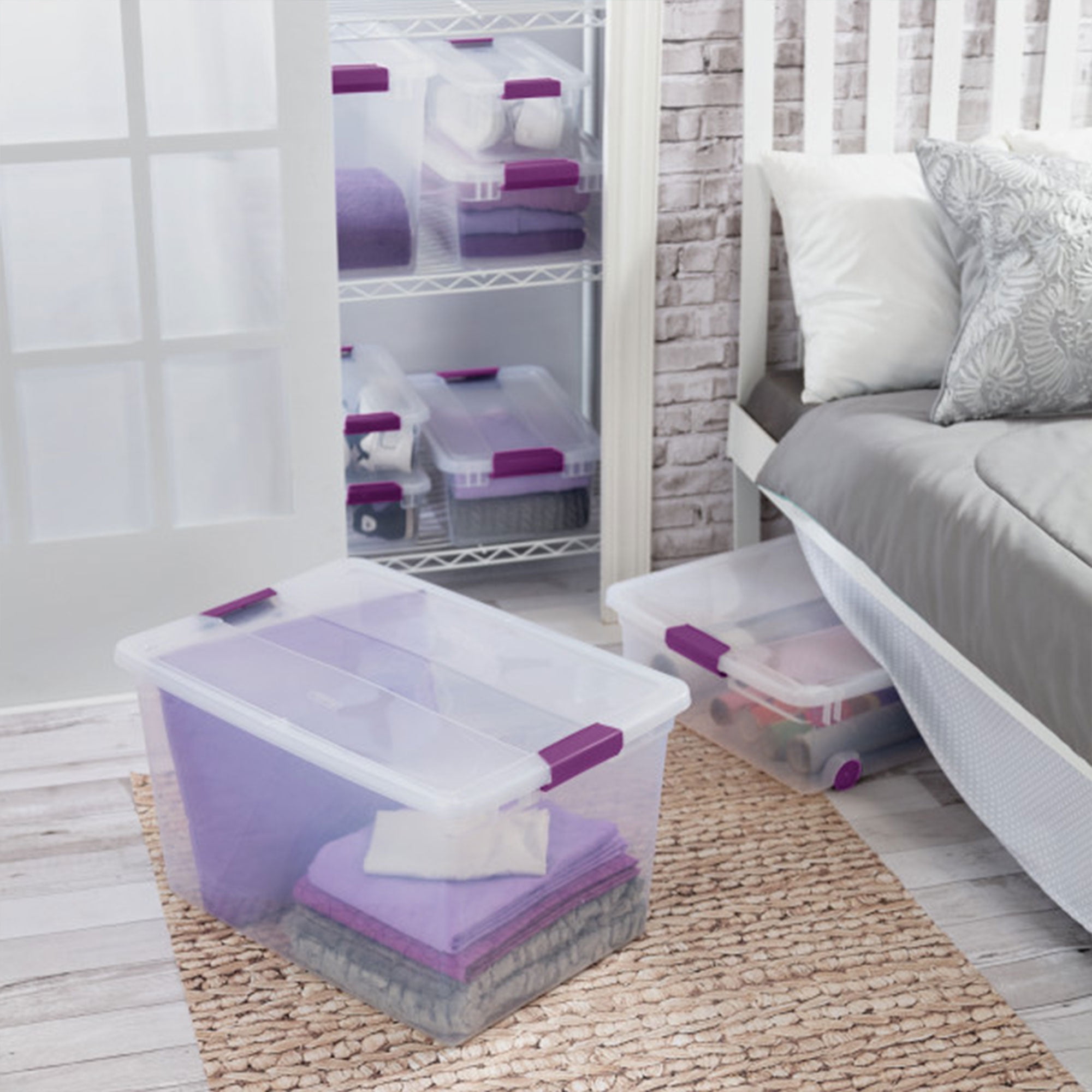 Sterilite 66 Quart Latching Storage Container Tote (Clear, 6 Pack) wvf2u